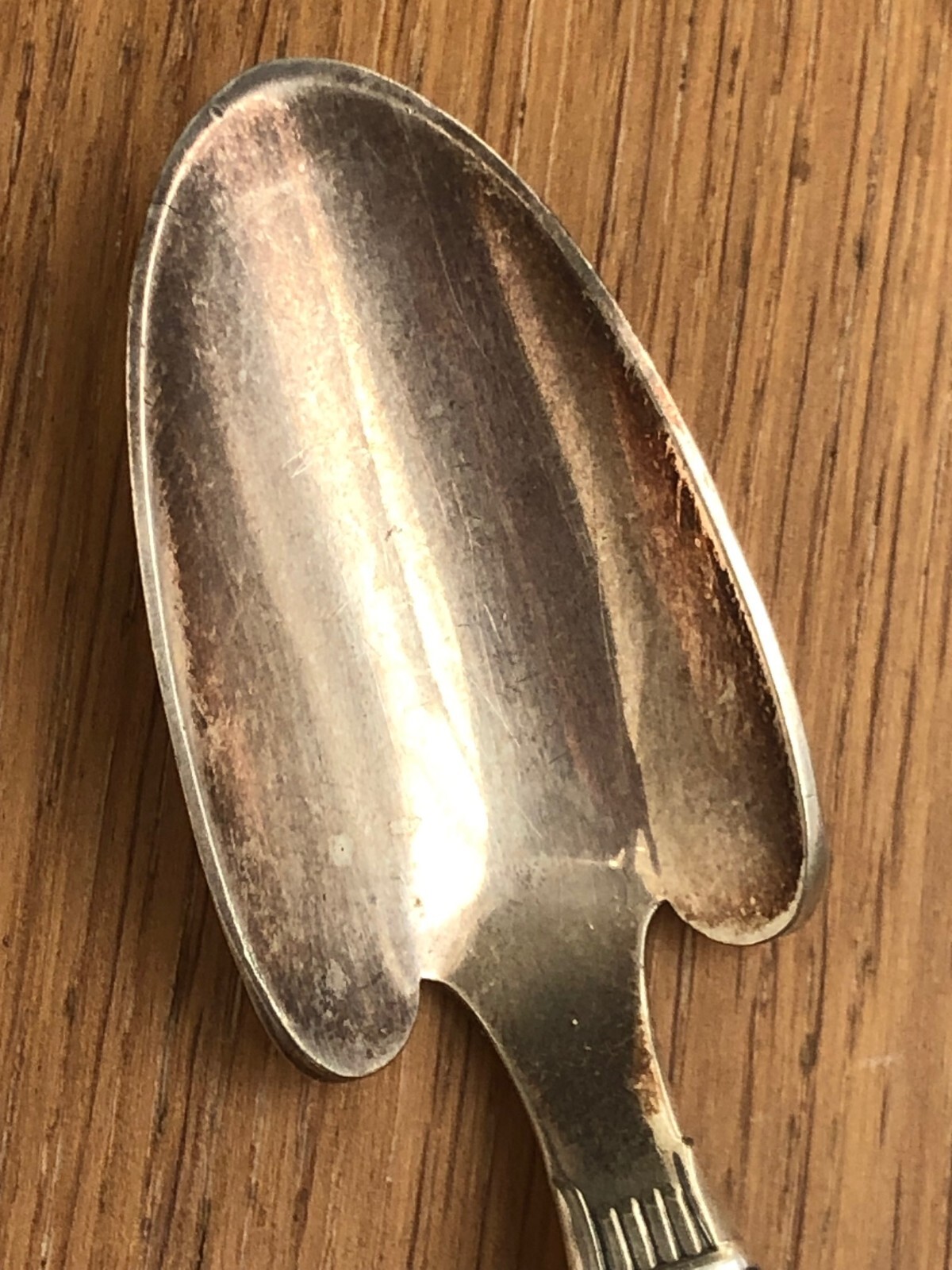 1860 Rogers & Son Antique Silver Plate Cheese Scoop 19th Century Stylized handle