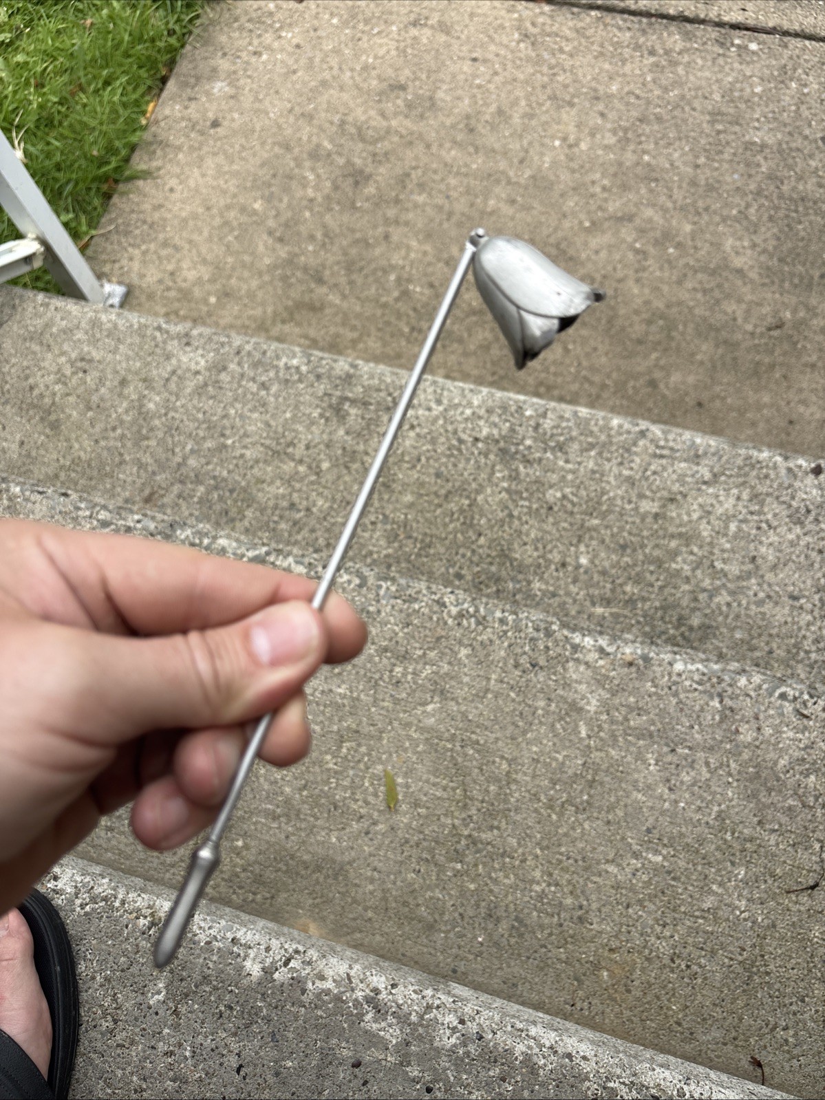 Handle Candle Snuff Snuffer Silver