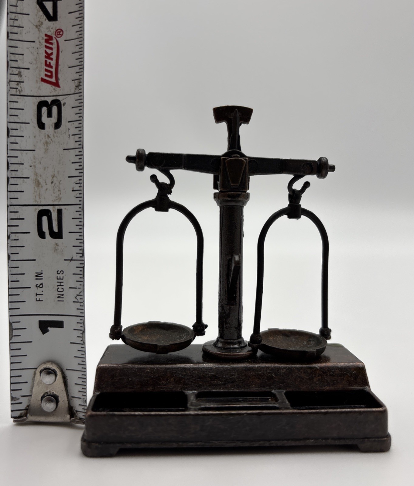 Vtg Miniature Balance Scale w Weights Original Box Joske’s San Antonio TX NOS