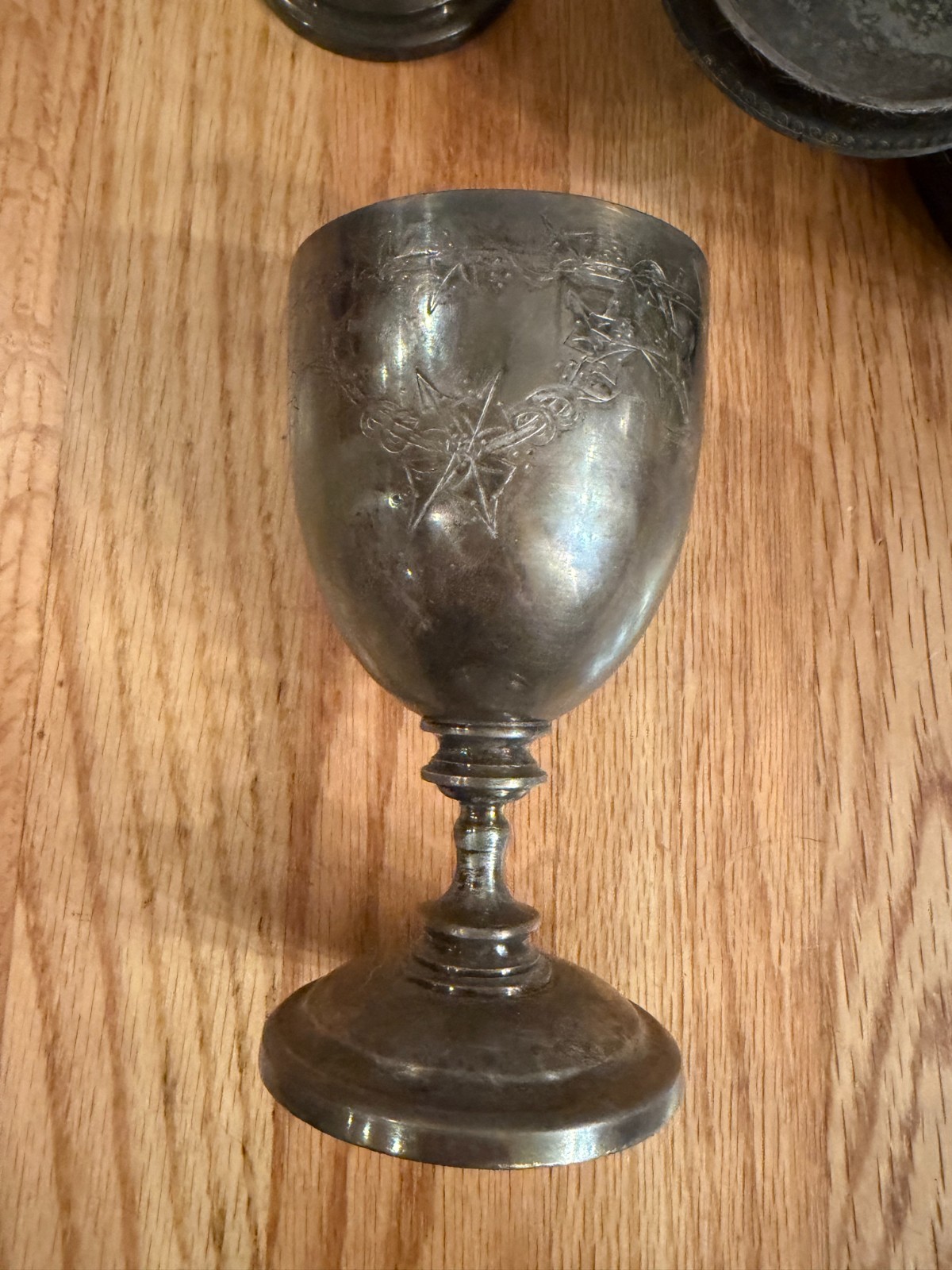 HARTFORD Quadruple Silverplate Victorian TILTING Water PITCHER Stand Goblets 425