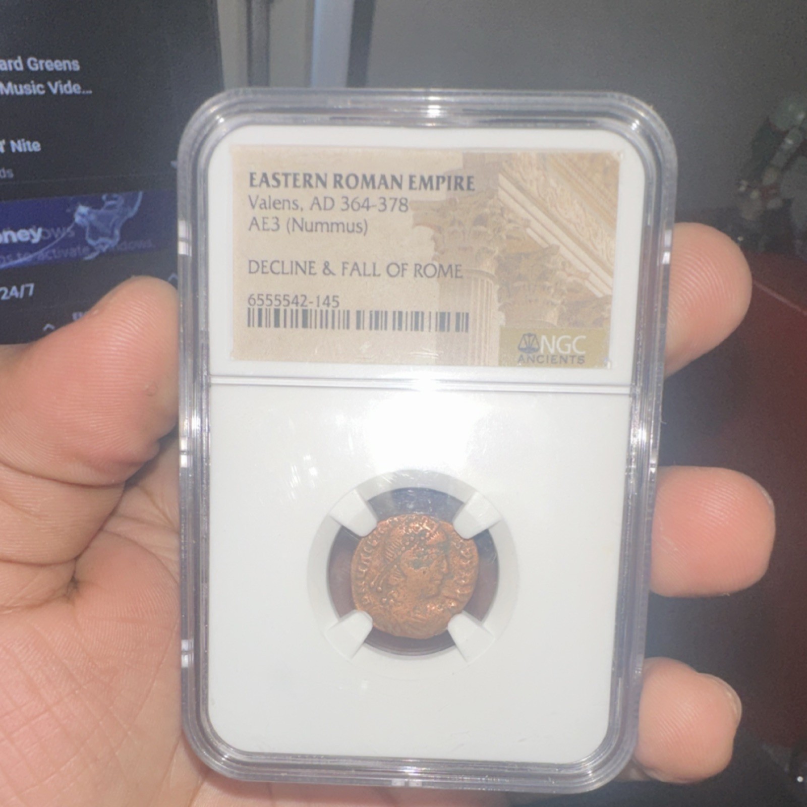 RaresValens AE3 Nummus Bronze Coin Eastern Roman Empire AD 364-378 NGC Certified