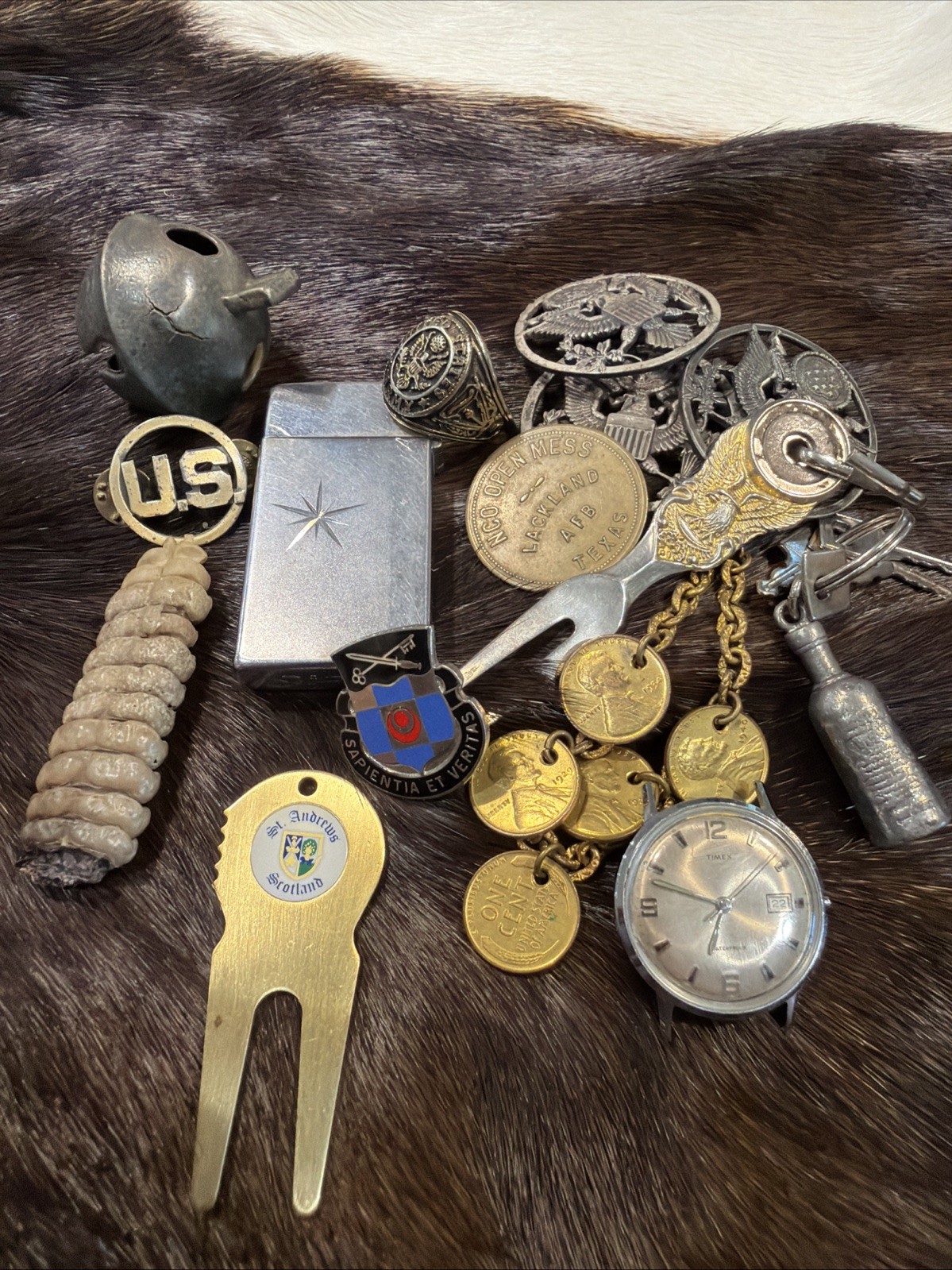 Vintage Grampa Drawer Lot Militaria Antiques Etc