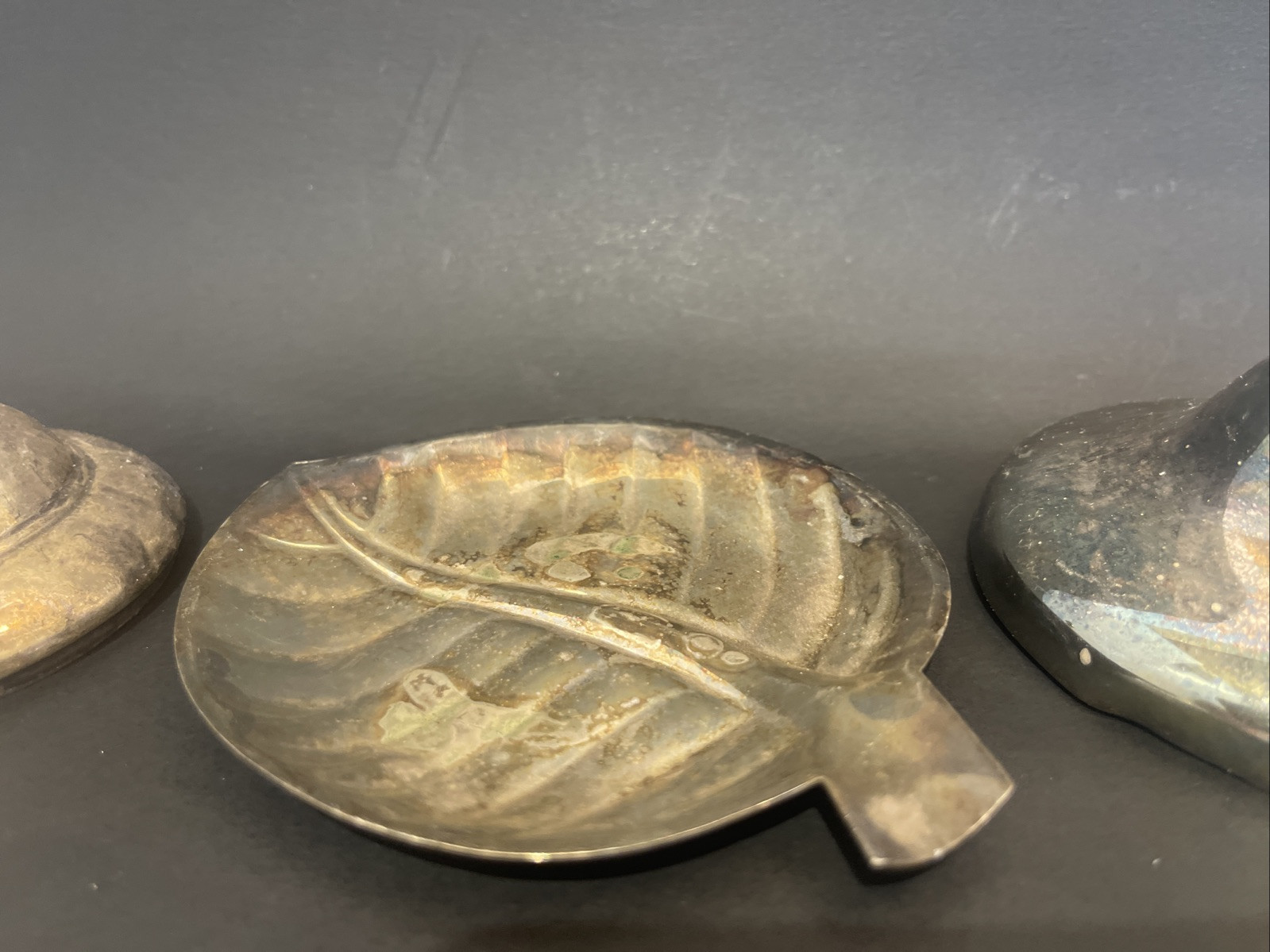 Lot Of Rogers Silver Plate Tops And IS Leaf Tray 3 Pieces Included Grapevine