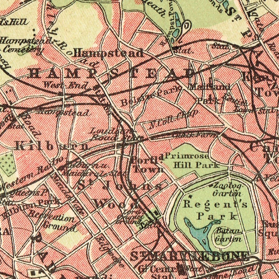 LONDON England Antique 1904 dated map United Kingdom ORIGINAL Great Britain