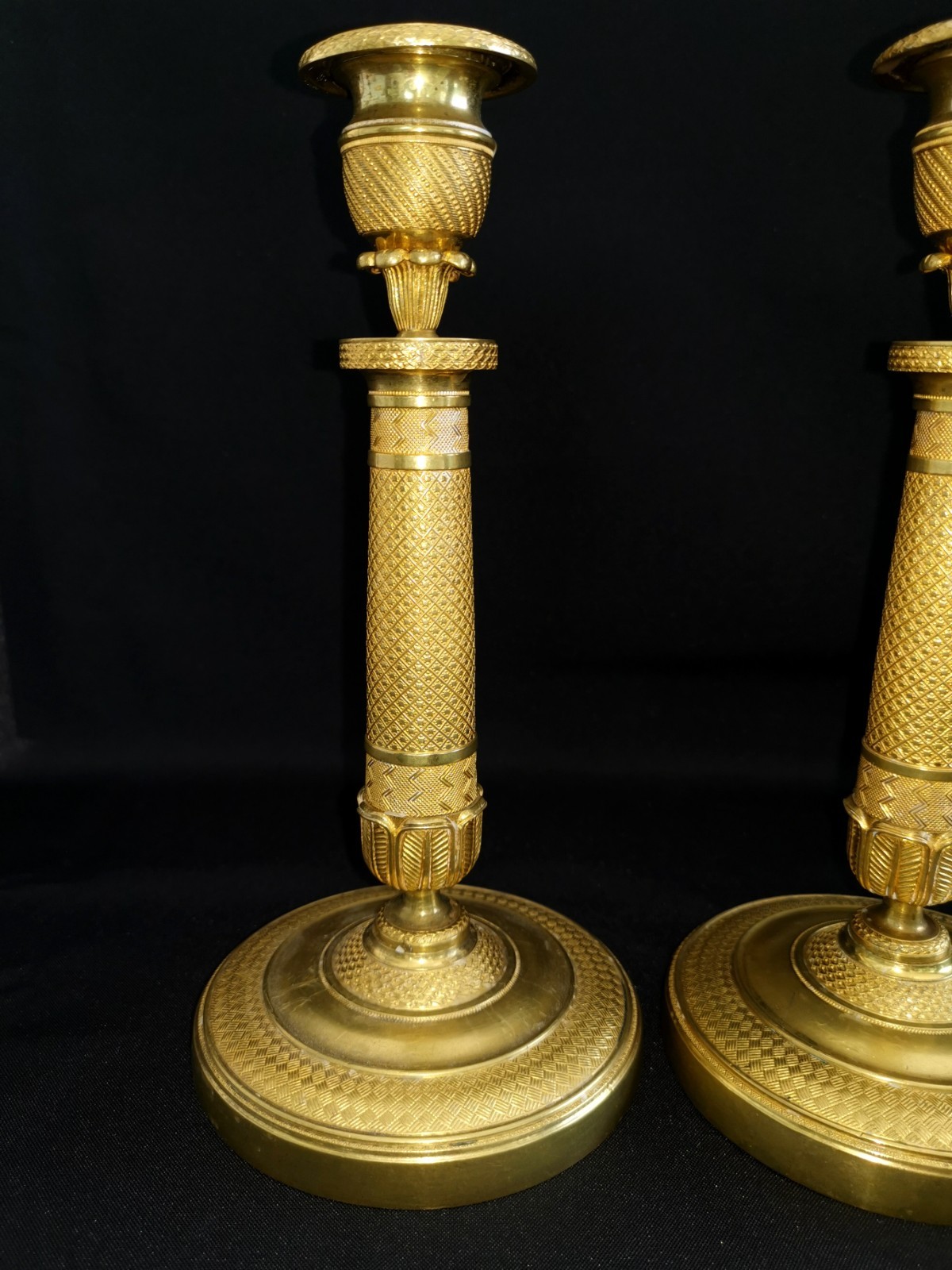 Pair Empire Style Gilded Bronze Candelabra Candleholder, 19th Century