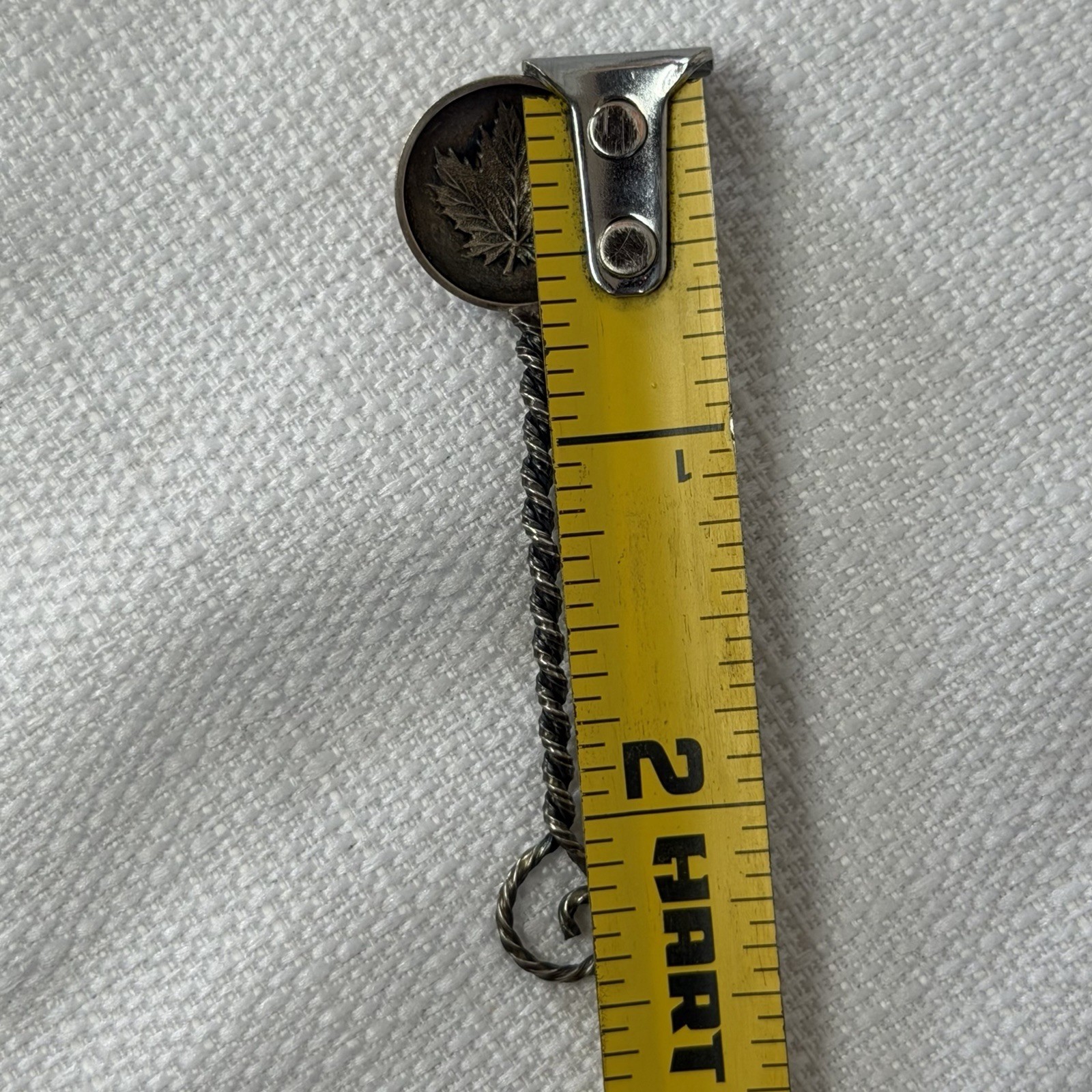 STERLING Silver Miniature SPOON Twisted Handle Maple Leaf