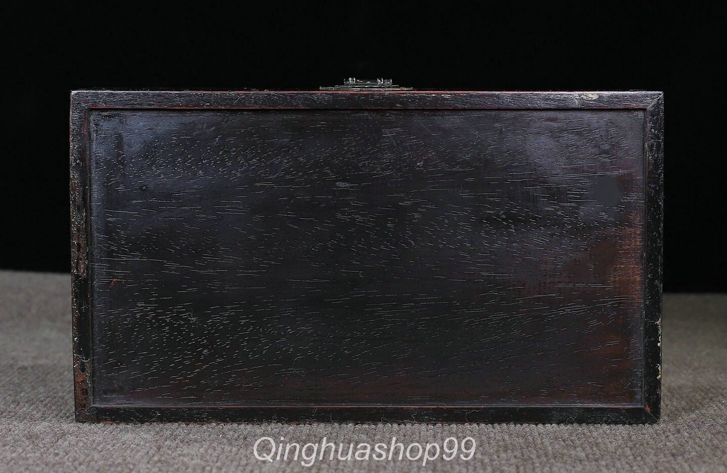 12″ Old Chinese Rosewood Inlay Shell Carved Fish Lotus Flower Leaf Pattern Box