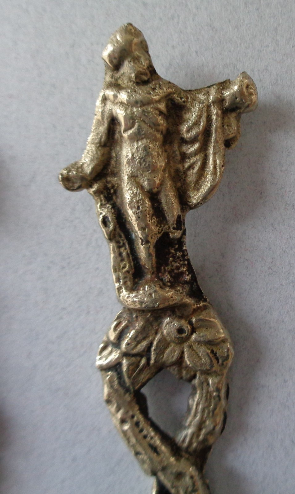 Antique Montagnani Italy Ornate Small Serving Utensils Roman Figures Set of 3