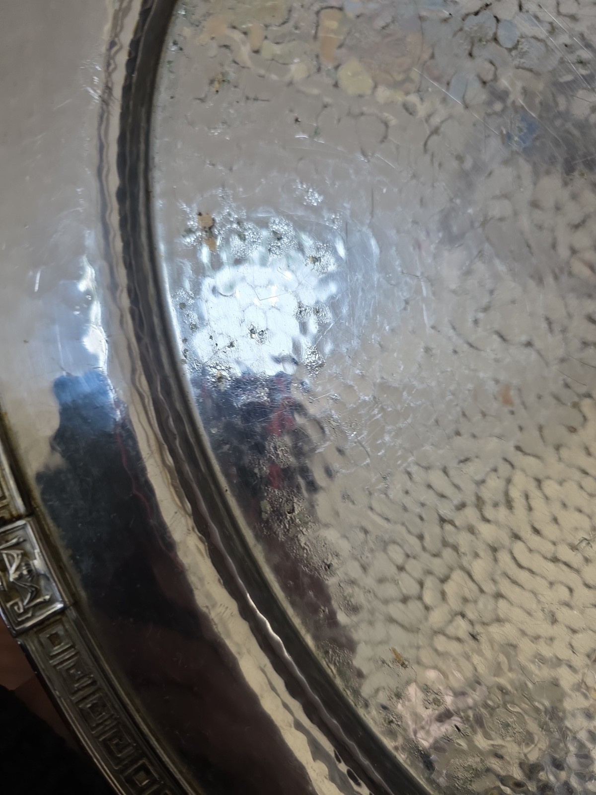Vintage Meriden International Silver 20″ In Hammered Tray 2611 Plating Loss