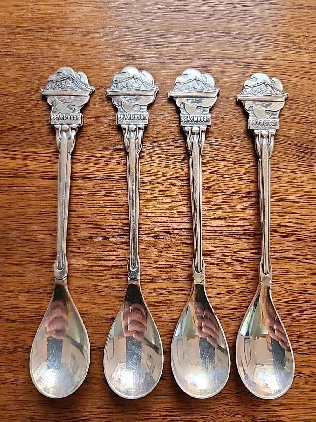 Spoons Holland Souvenir SS Volendam Ship Set Of 4. 4.75 Inches. Marked 90