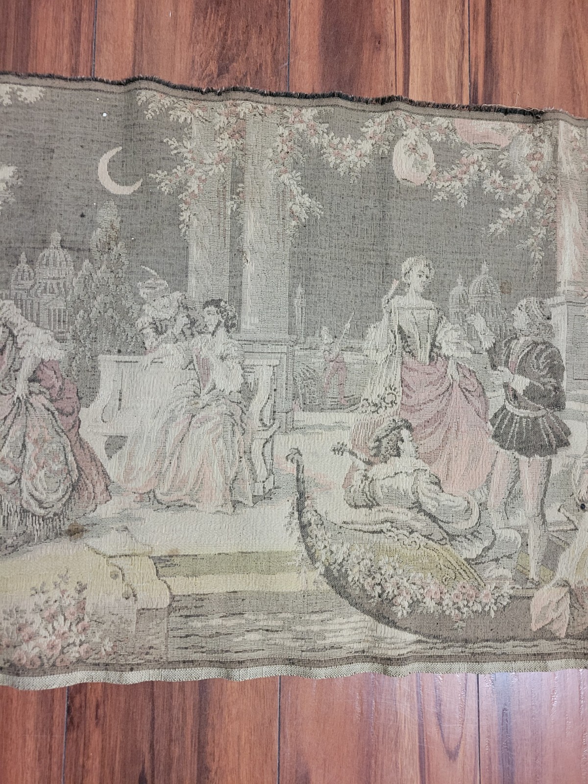 Vintage Tapestry Of 16th Century Venice Italy Woven