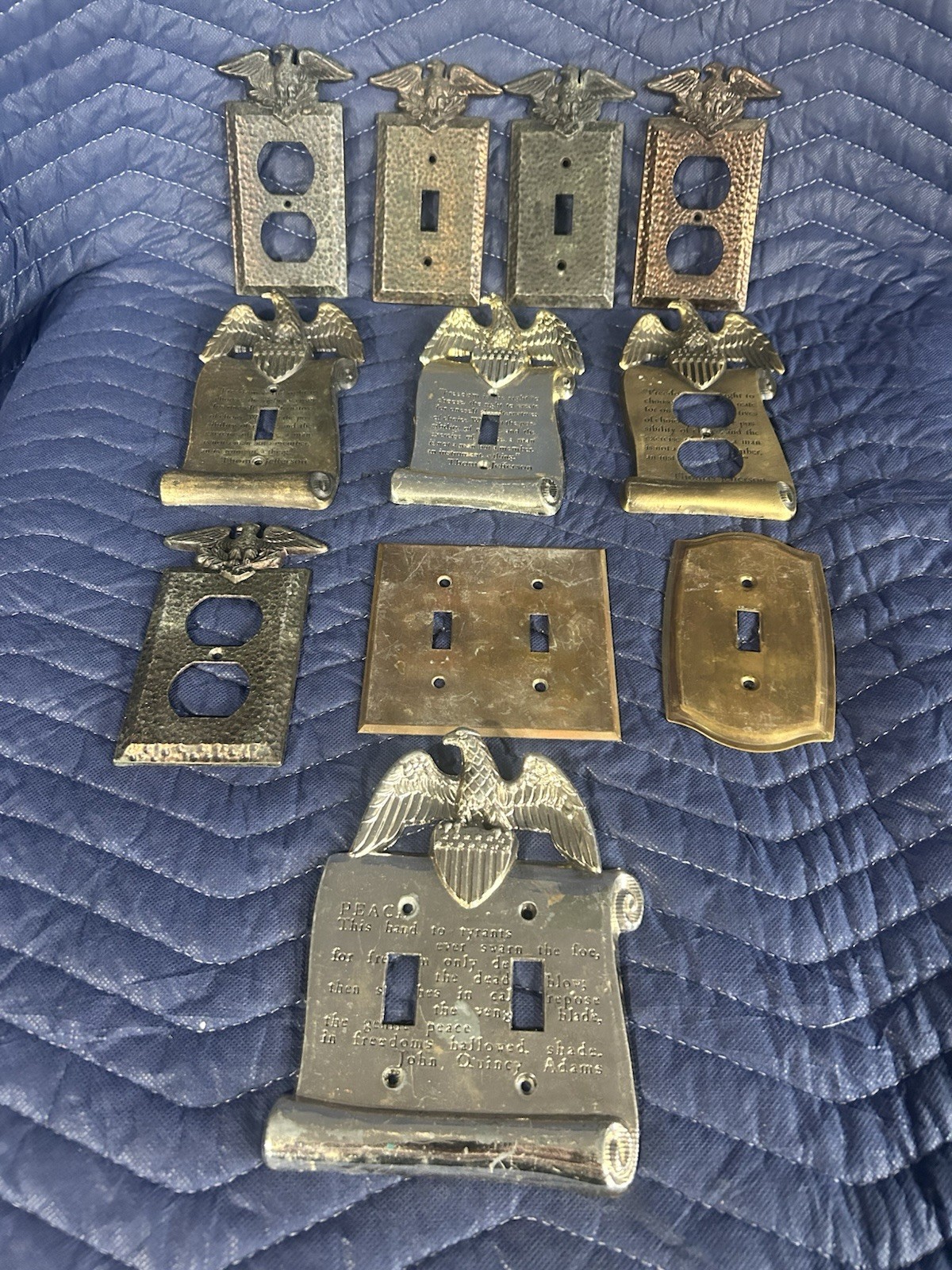 Thomas Jefferson American eagle brass And Hammered Brass Outlet Lot