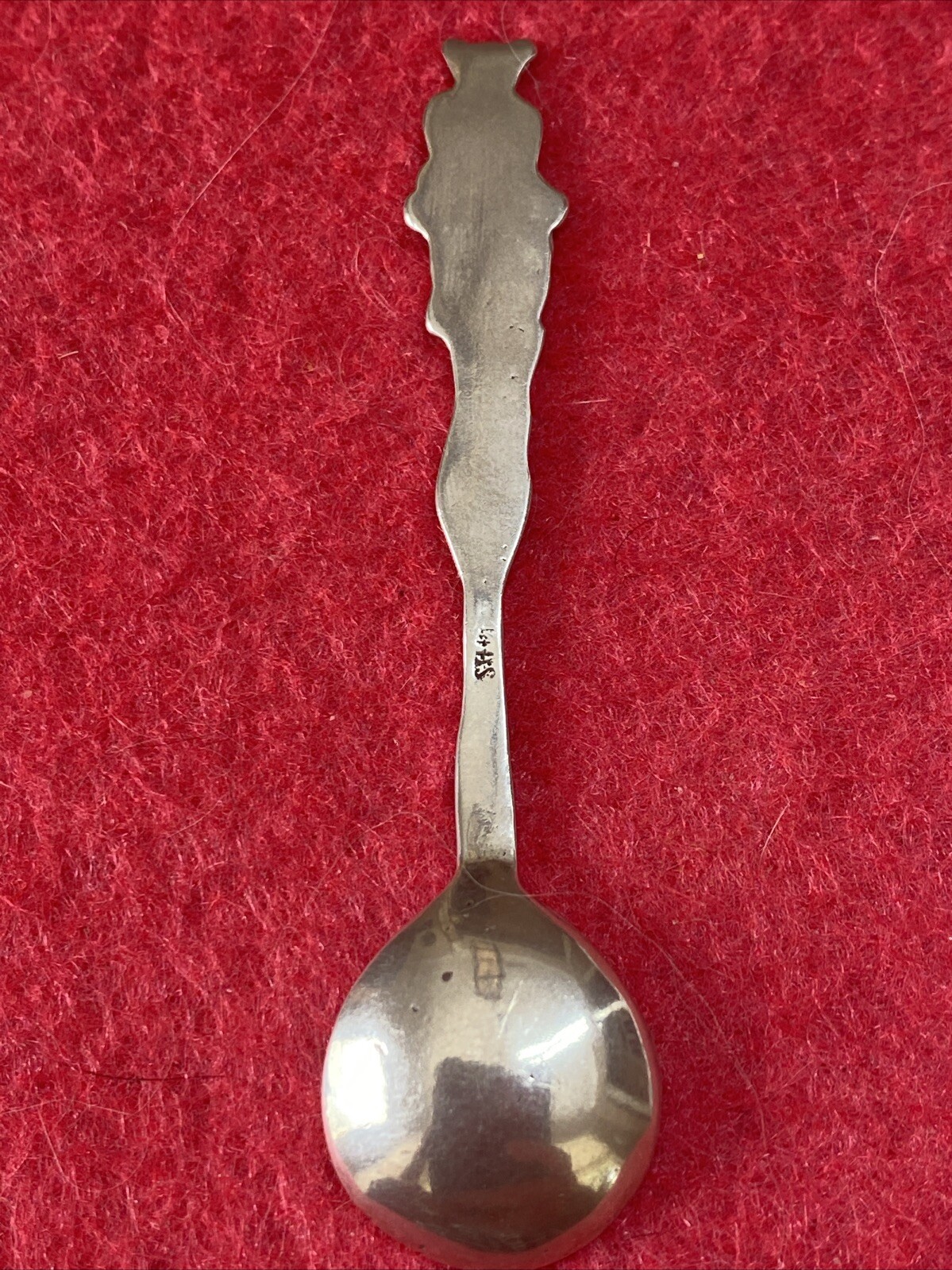RARE! President Theodore Roosevelt Teddy Bear 2 3/8″ Sterling Silver Salt Spoon