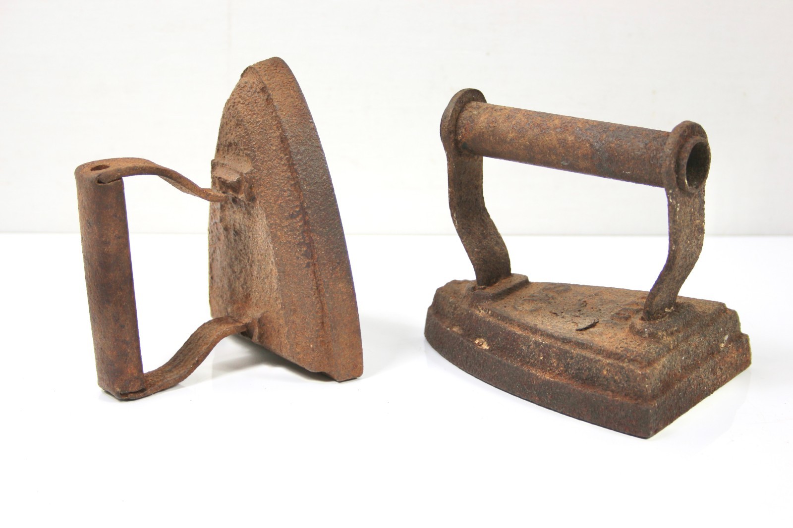 Antique CWS Cast Iron Sad Irons Pair c.1890-1910 Dudley Primitive British Decor