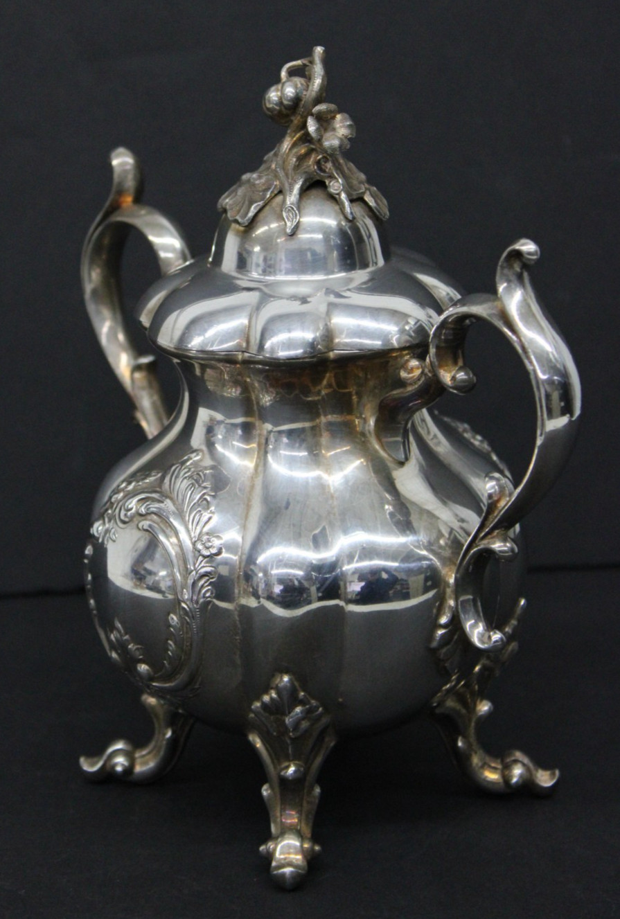 Vtg Reed & Barton Winthrop Shield Silverplate Footed Sugar Bowl Pumpkin 1795E