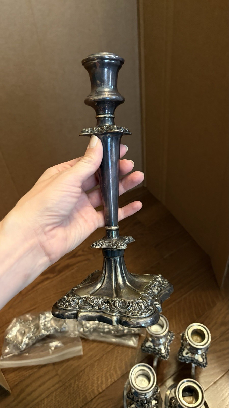 wow Antique Gorham Silver Plate Candlestick Candelabra Convertible Pattern 20702