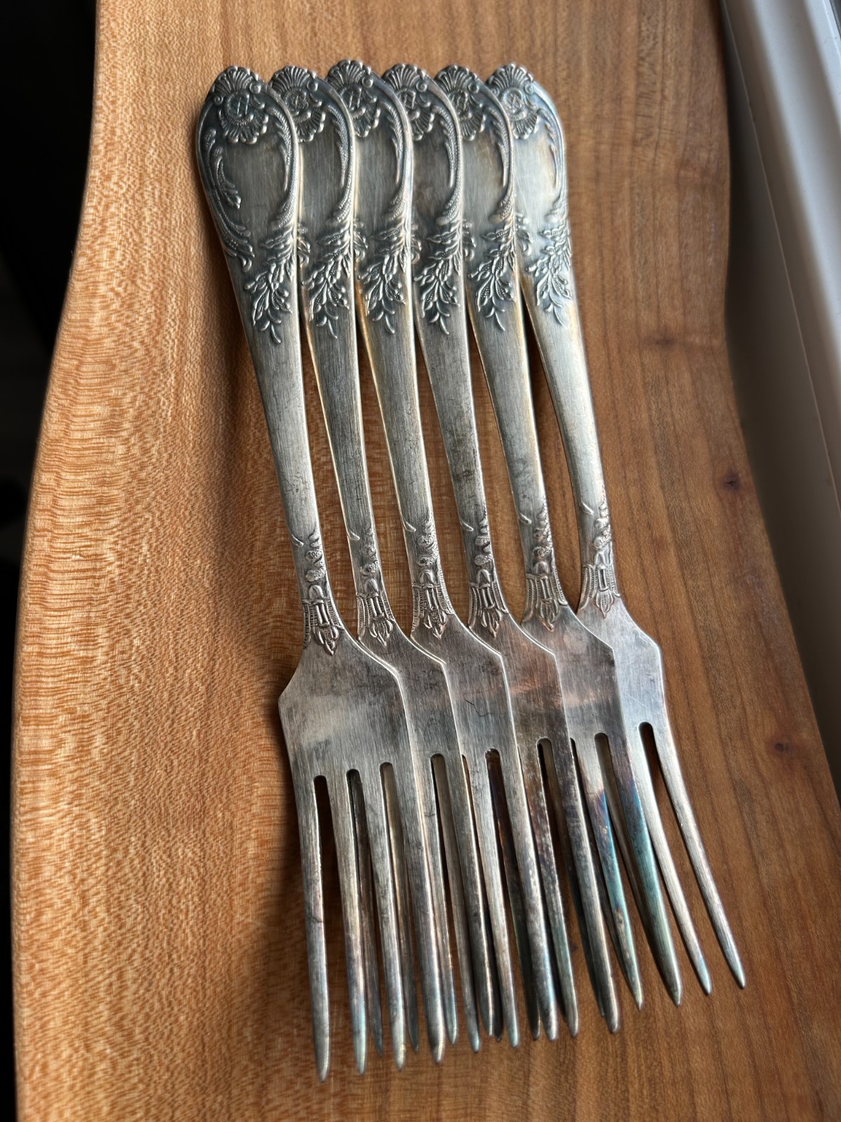 6 pcs Uncirculated Table Forks. Powerful Silvering. Quality Mark. MNC USSR