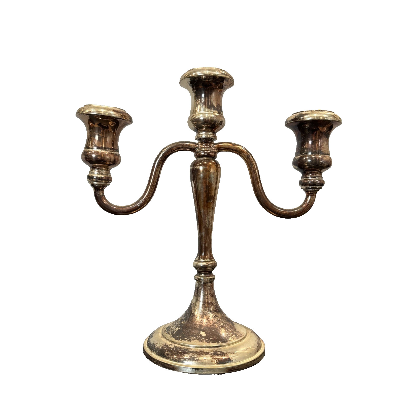 Sheffield Silver Co Silverplate Candlestick Italy Elegant 9 3/4” 9 1/4″ Romance