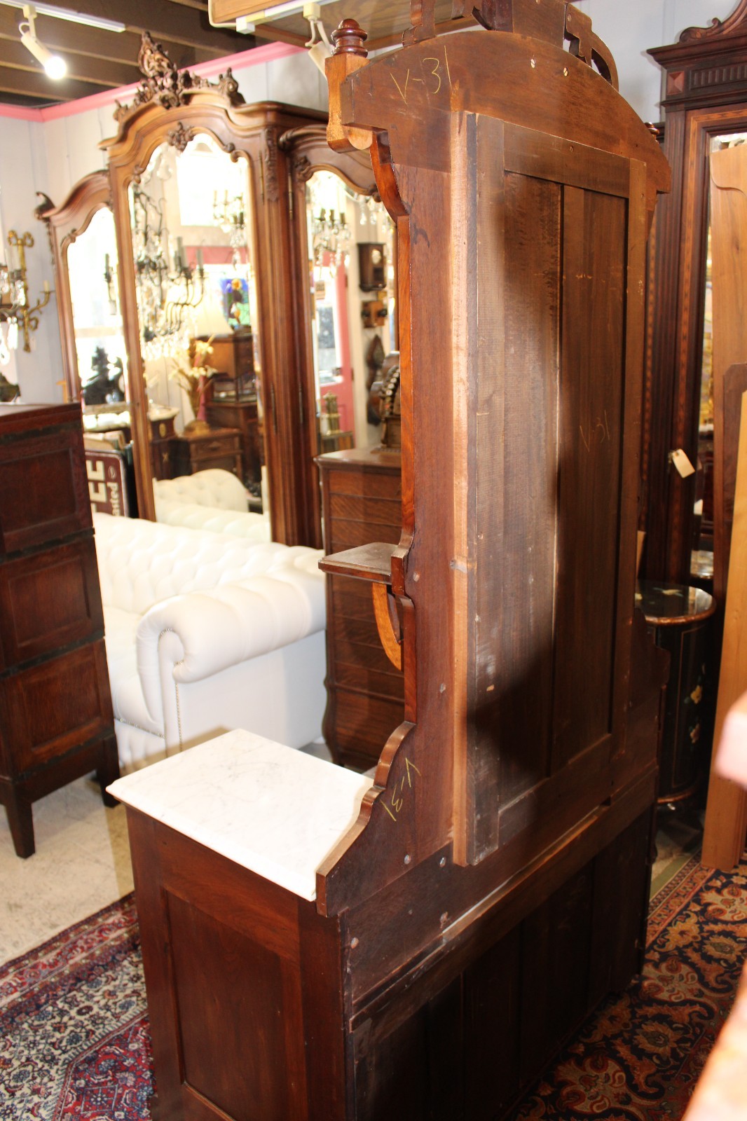 American Antique Eastlake Victorian Mahogany Dresser / Vanity
