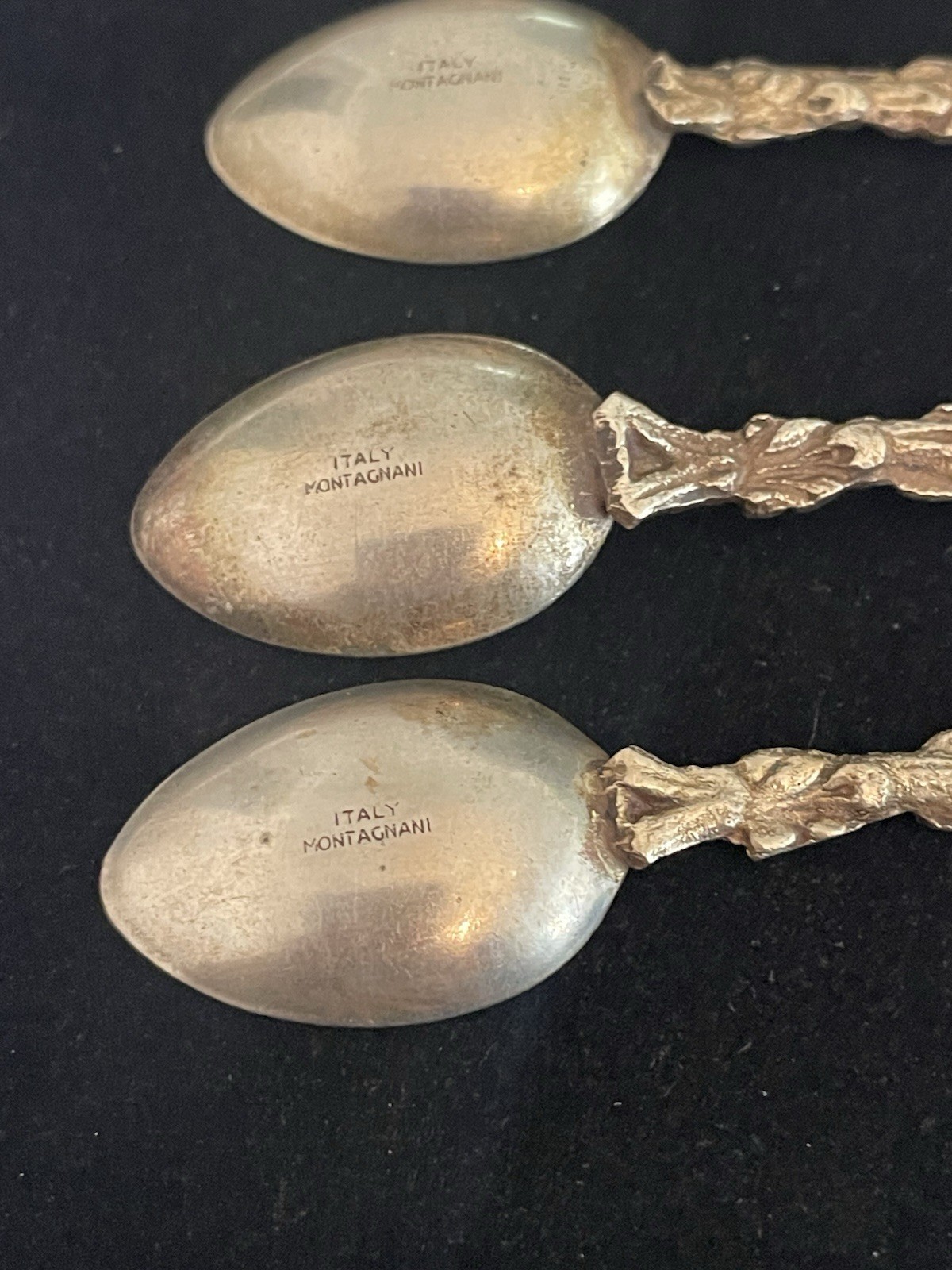 VTG Italy Montagnani Spoon Souvenir Lot of 5 ORNATE DESIGNS Lion Bear Shield