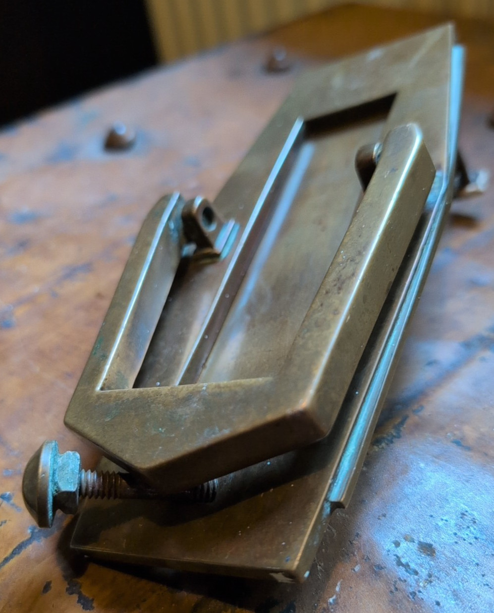 ART DECO DOOR KNOCKER / LETTERBOX – Vintage Brass Salvage Door Knocker Antique?