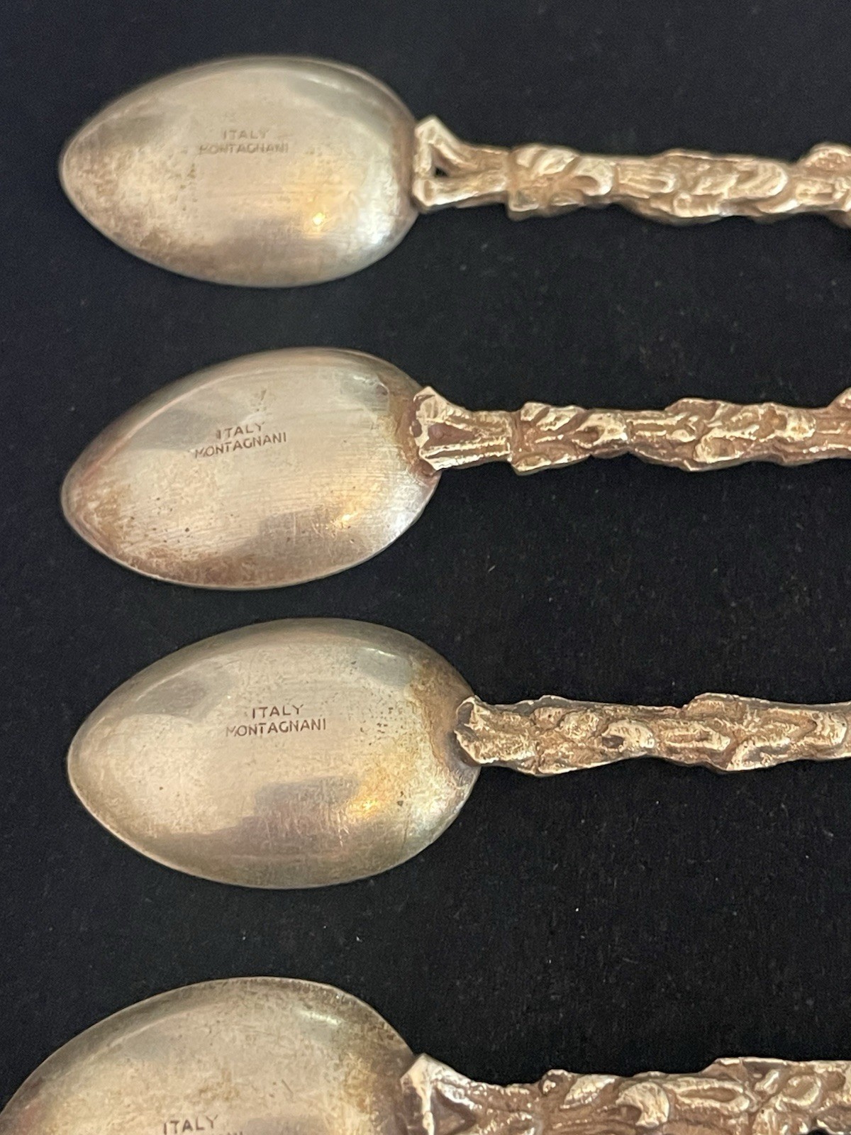 VTG Italy Montagnani Spoon Souvenir Lot of 5 ORNATE DESIGNS Lion Bear Shield