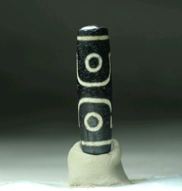 Pre-1800s Indo/Tibetan Old Agate 3 Eye Motif 13*48mm