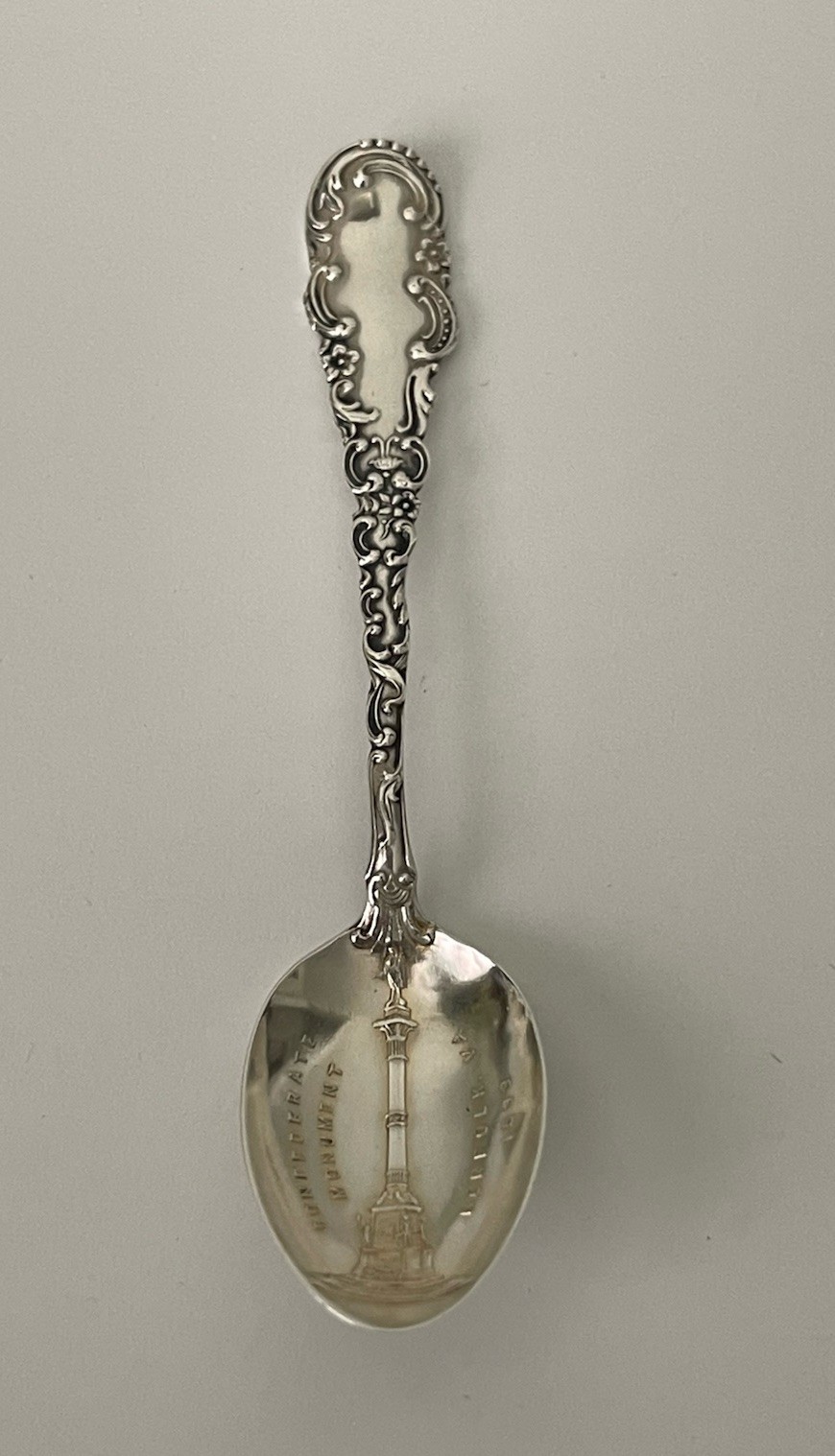 Antique 1899 Sterling Silver Souvenir Spoon Confederate Monument Norfolk, VA 8g