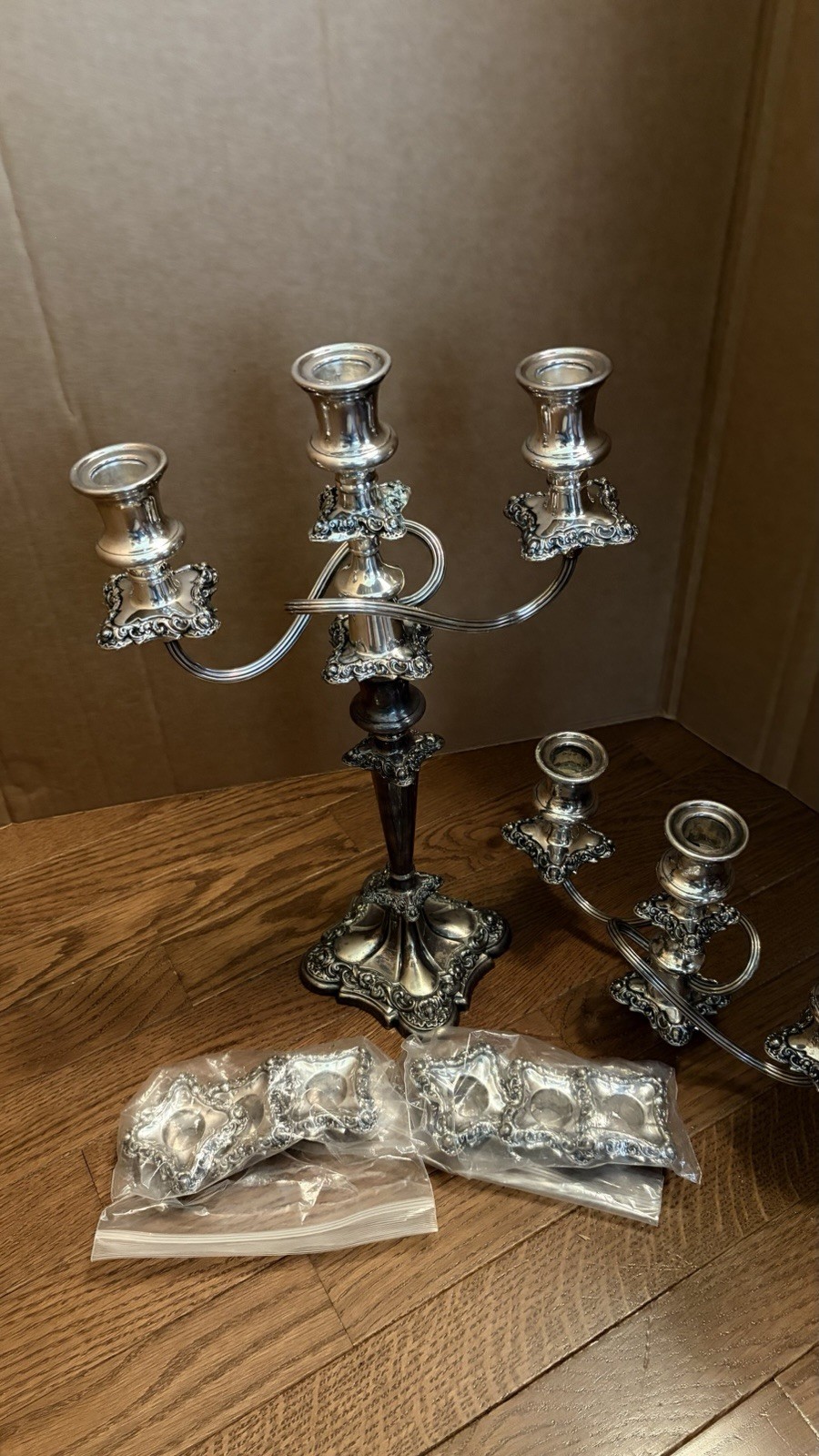 wow Antique Gorham Silver Plate Candlestick Candelabra Convertible Pattern 20702