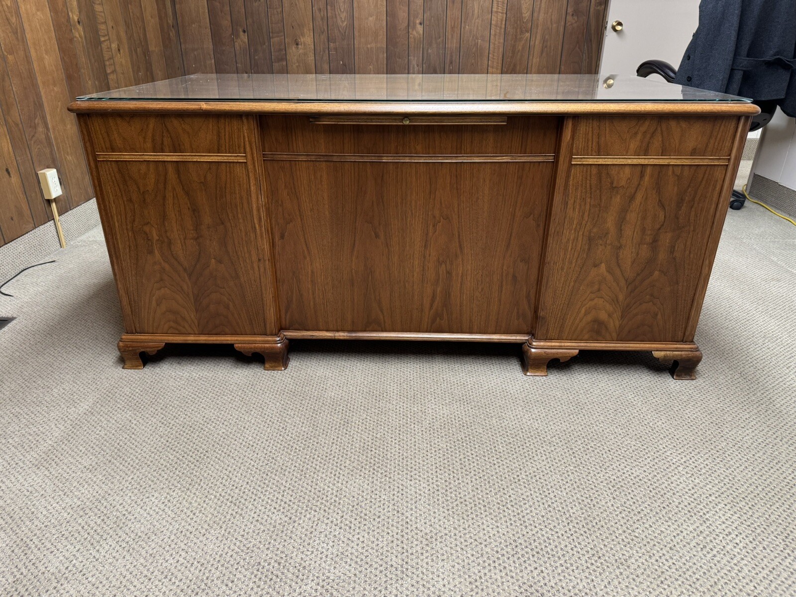 Antique ALL WALNUT 1915’s Era National Brand Banker’s Executive Business Desk