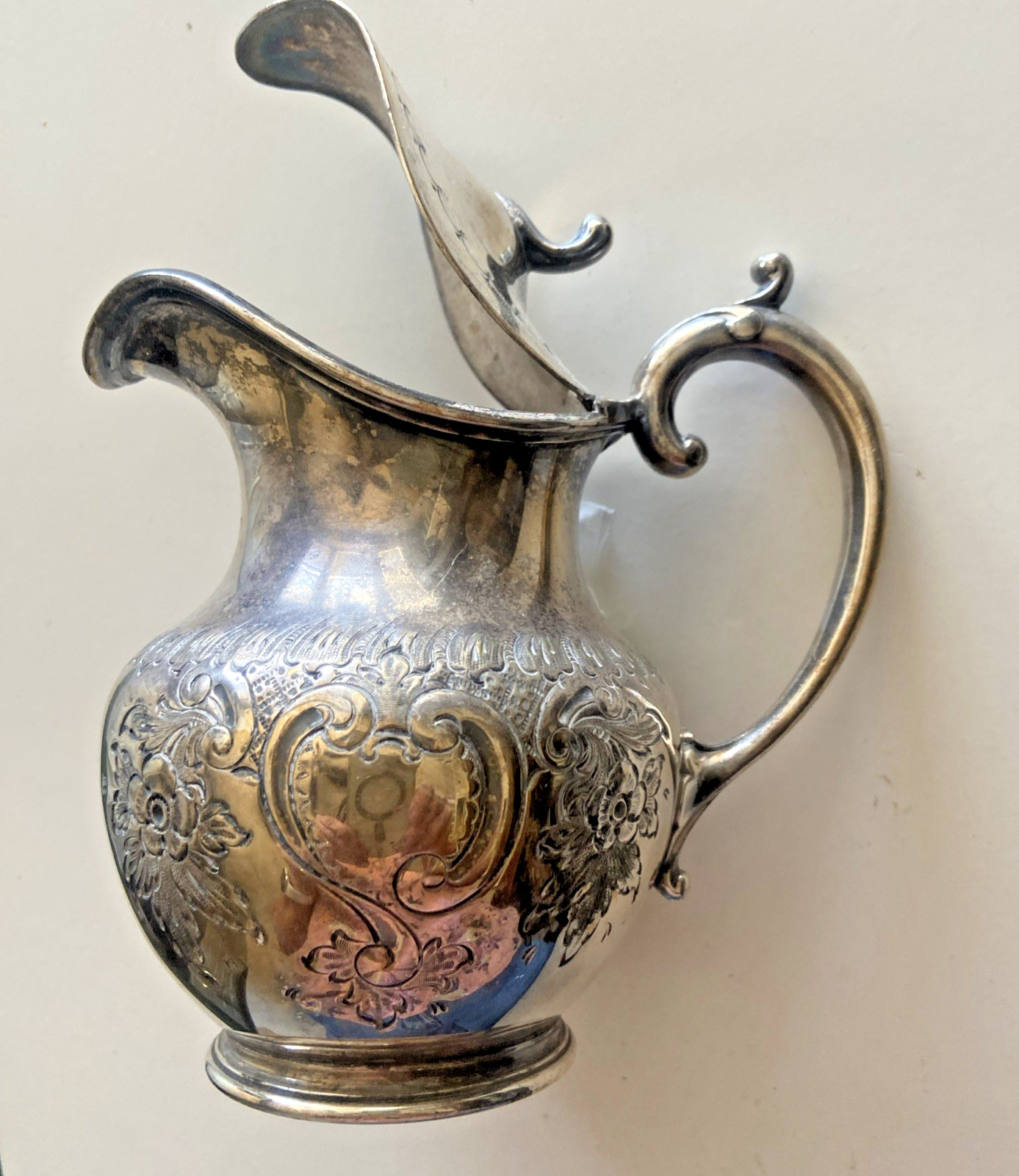 Antique Ornate Silver Plated Water Pitcher
