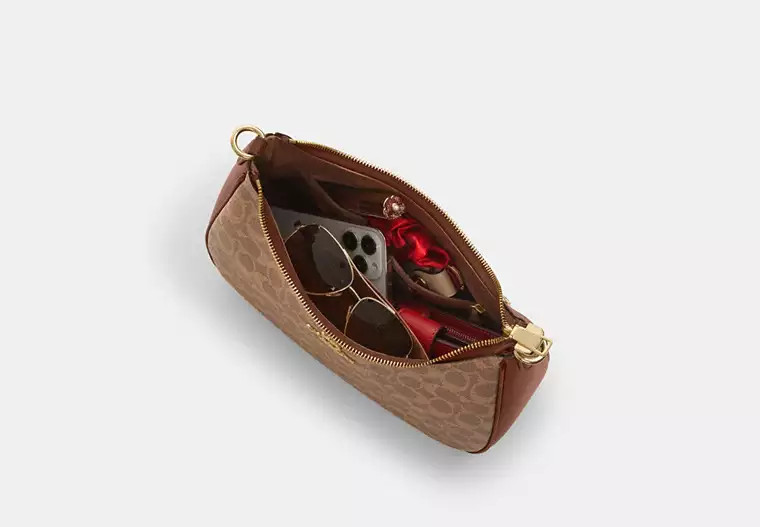 COACH CV940 Teri Hobo Signature Canvas 2Way Shoulder Bag Tan/Brown NEW #ZJ