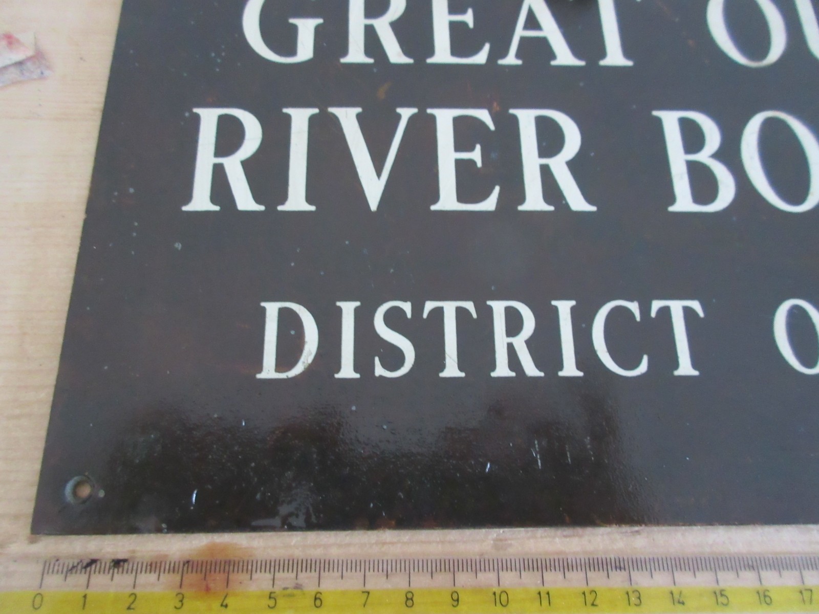 Vintage River Ouse Fishing Sailing Brass Sign c1950 – 30cm x 20cm