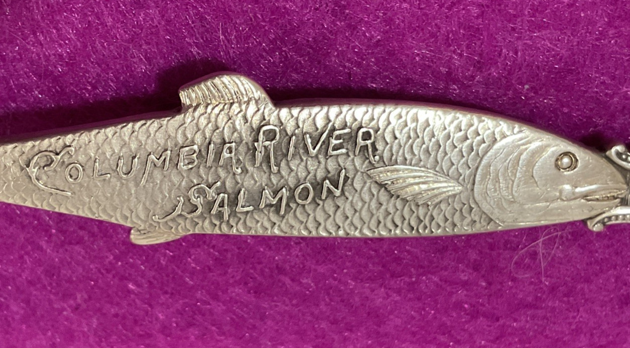 Salmon Fish Columbian River Mt Hood Portland 5.5″ Sterling Souvenir Spoon 27g