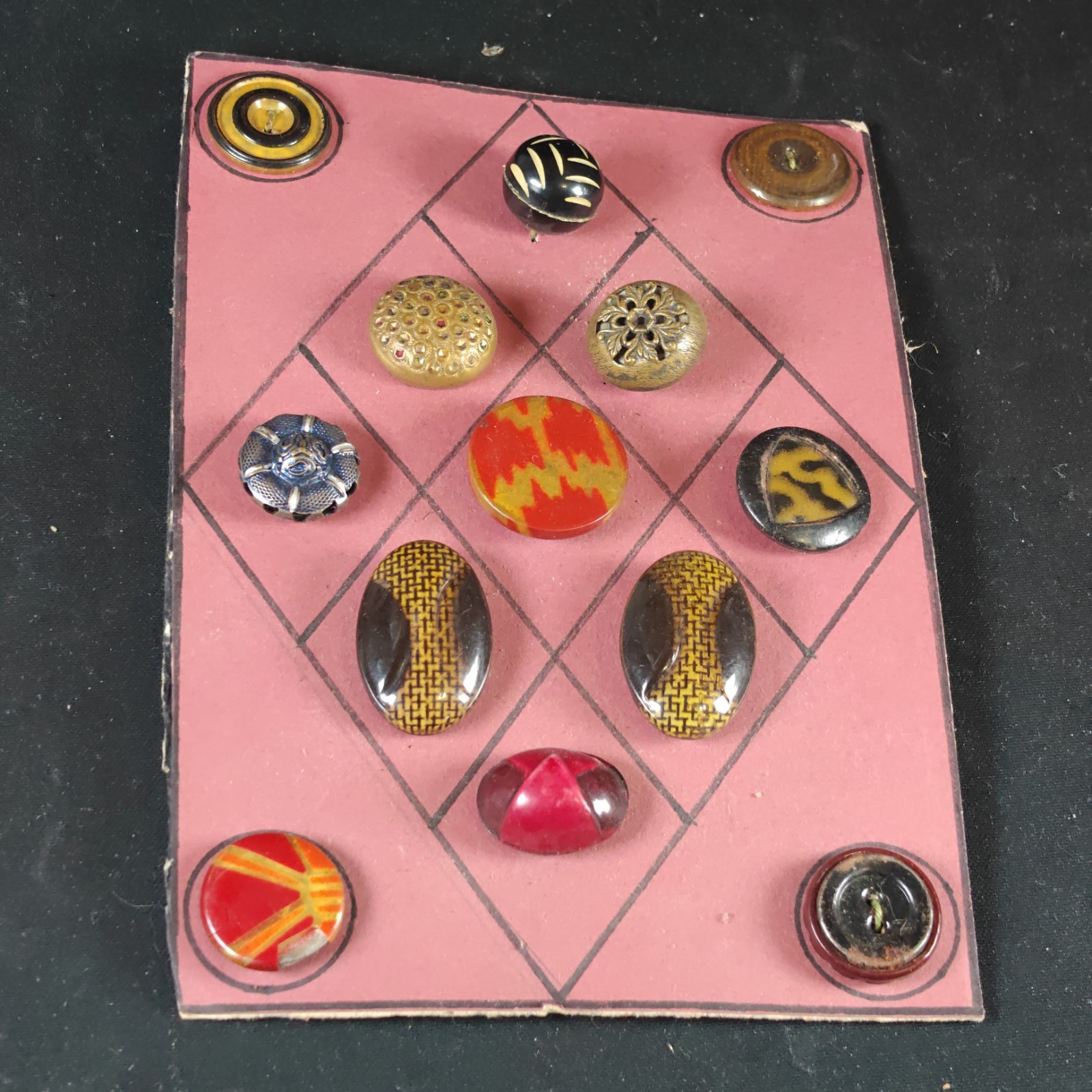 Collection Lot Antique And Vintage Buttons Enamel
