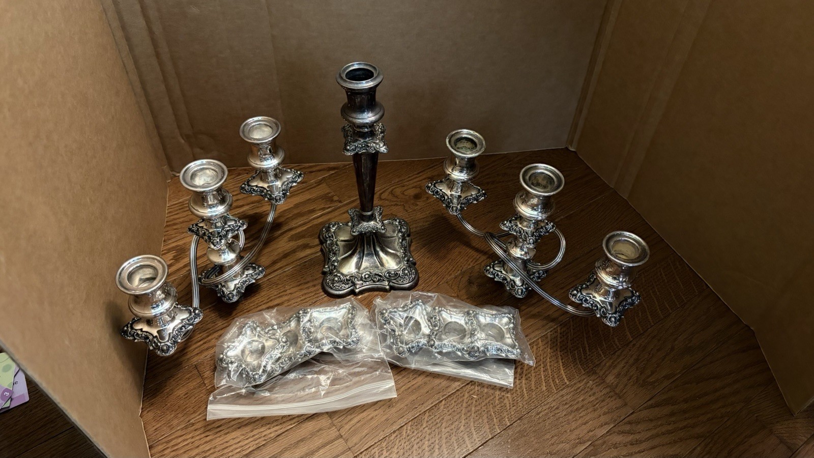 wow Antique Gorham Silver Plate Candlestick Candelabra Convertible Pattern 20702
