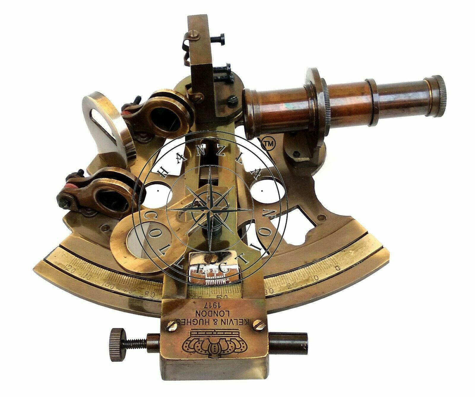 Antique Brass Working Marine Sextant Collectible Vintage Nautical Ship Astrolabe