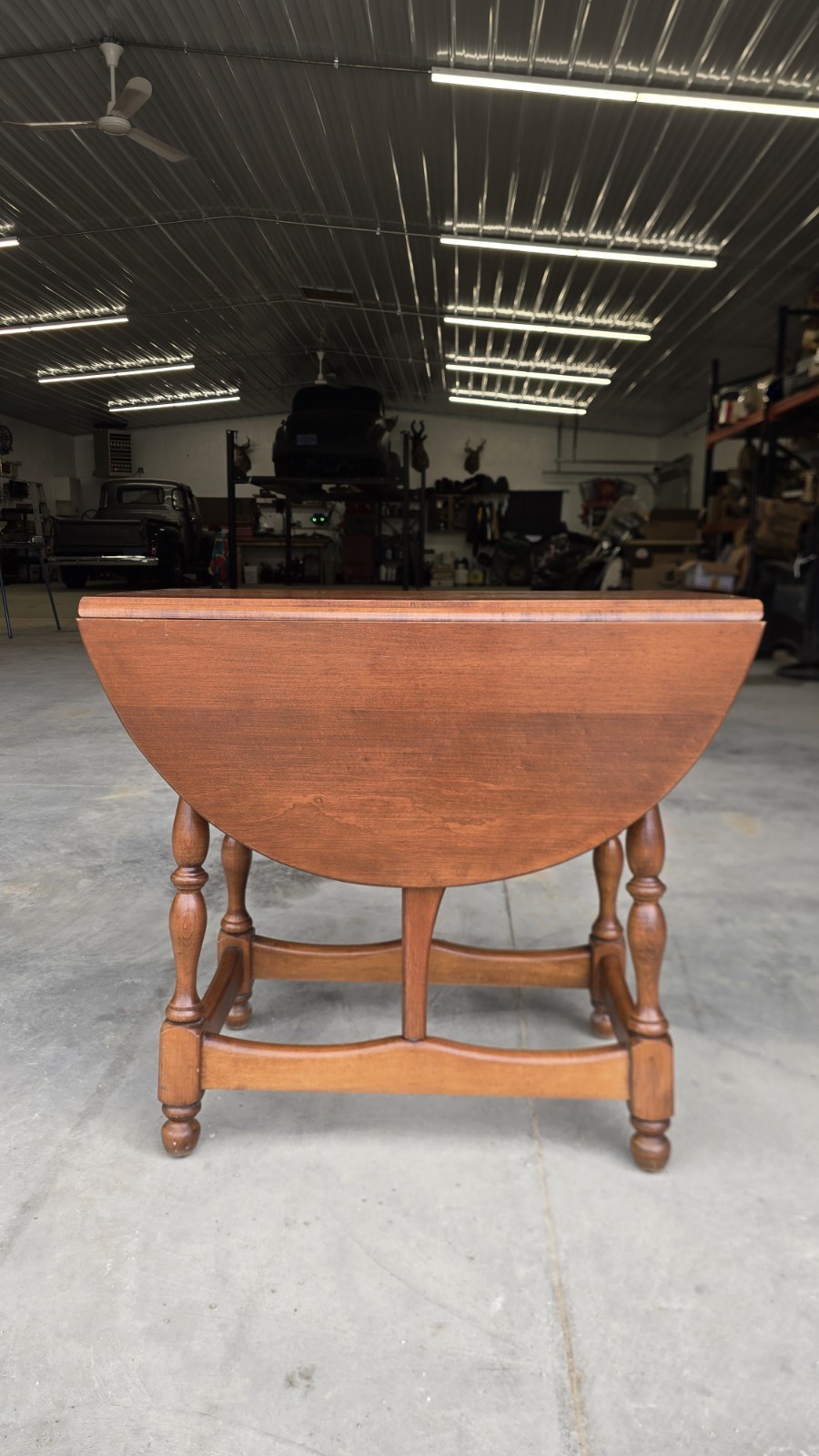 MCM Wood Dropleaf Table Heywood Wakefield 28″× 14″ × 24″
