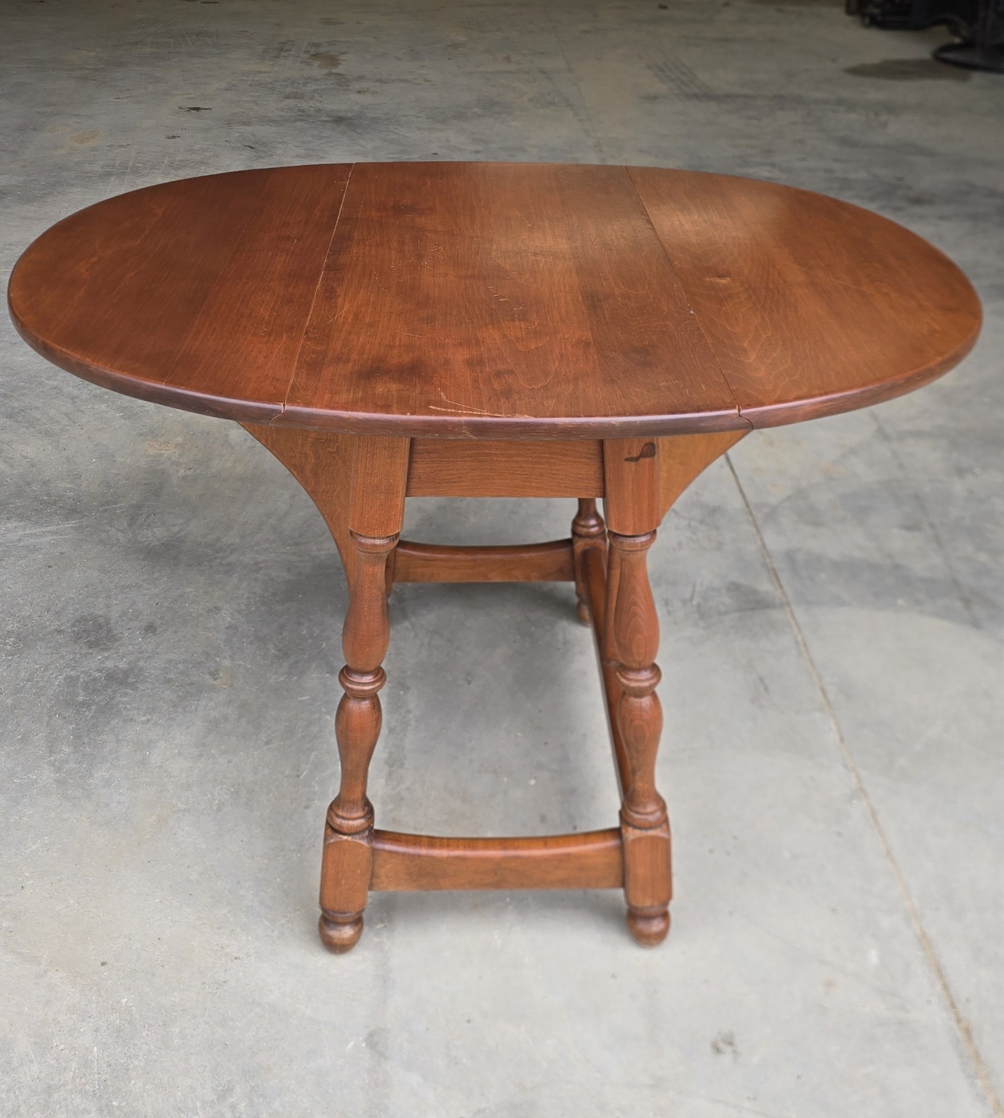 MCM Wood Dropleaf Table Heywood Wakefield 28″× 14″ × 24″