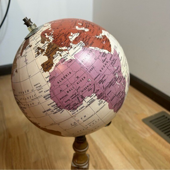 Wooden Paper Globe Stand Office Decor Map Wedding Decoration Travel Theme