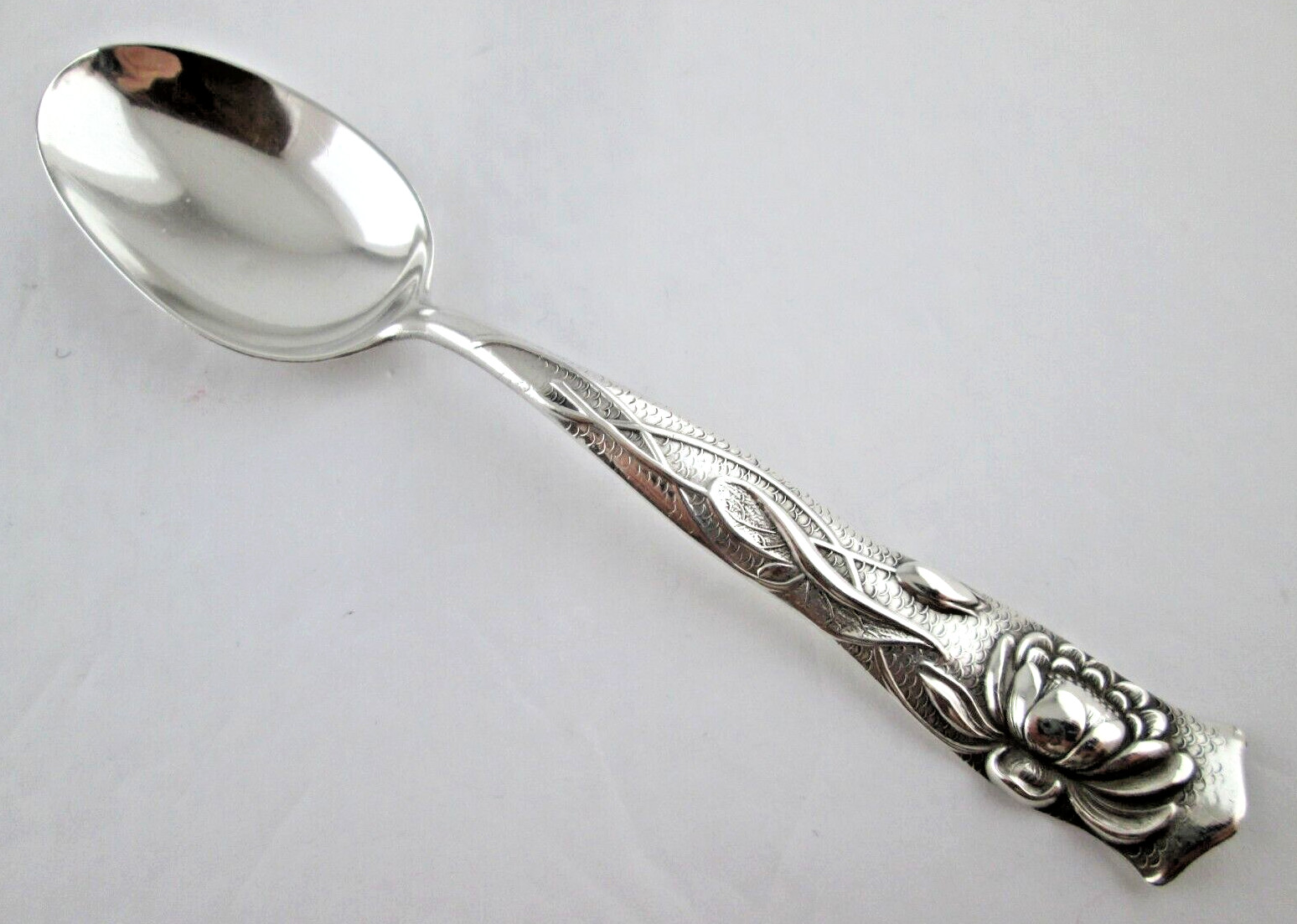 FLORA by Shiebler Sterling Silver Teaspoon # 9 5 5/8″