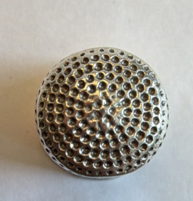 Simons Bros. VictorianSterling Silver Thimble 1850-1899 village house scene