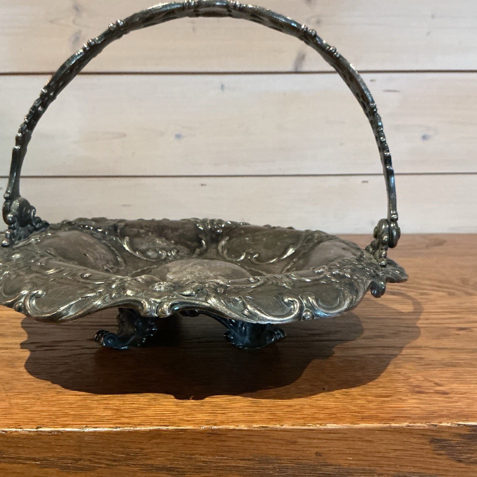 Vintage Homan Mfg. Silver Plate Co. Wedding Basket Footed 1900-1940’s Bridal