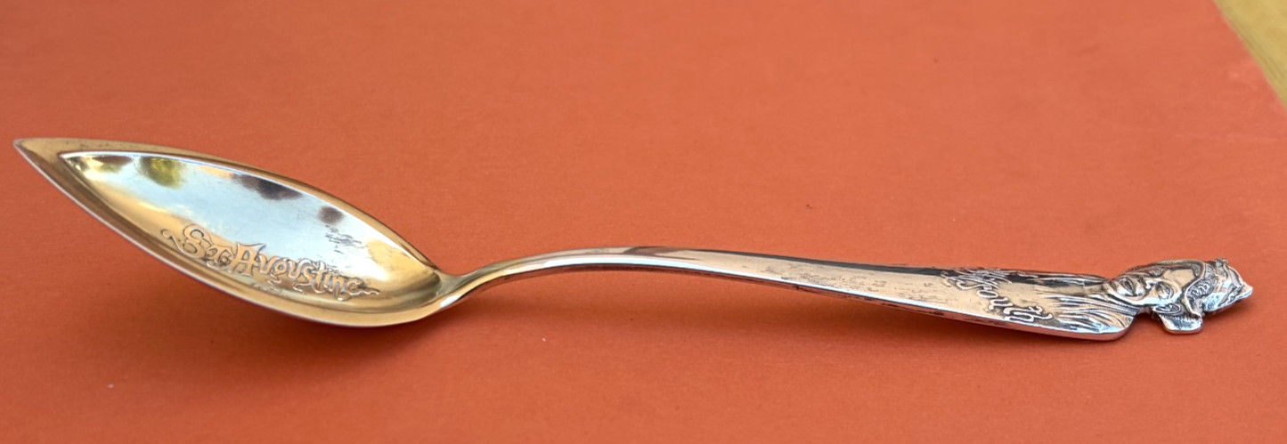 SUNNY SOUTH BLACK MAN ST. AUGUSTINE FLORIDA STERLING SILVER SOUVENIR SPOON