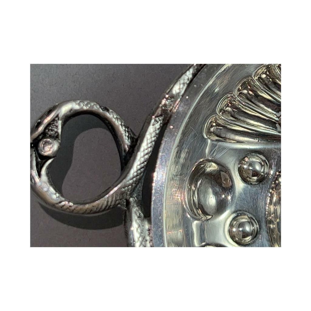 Antique Wine Taster Paris Ernest ESCHWEGE Serpents Handle .800 Fine Silver