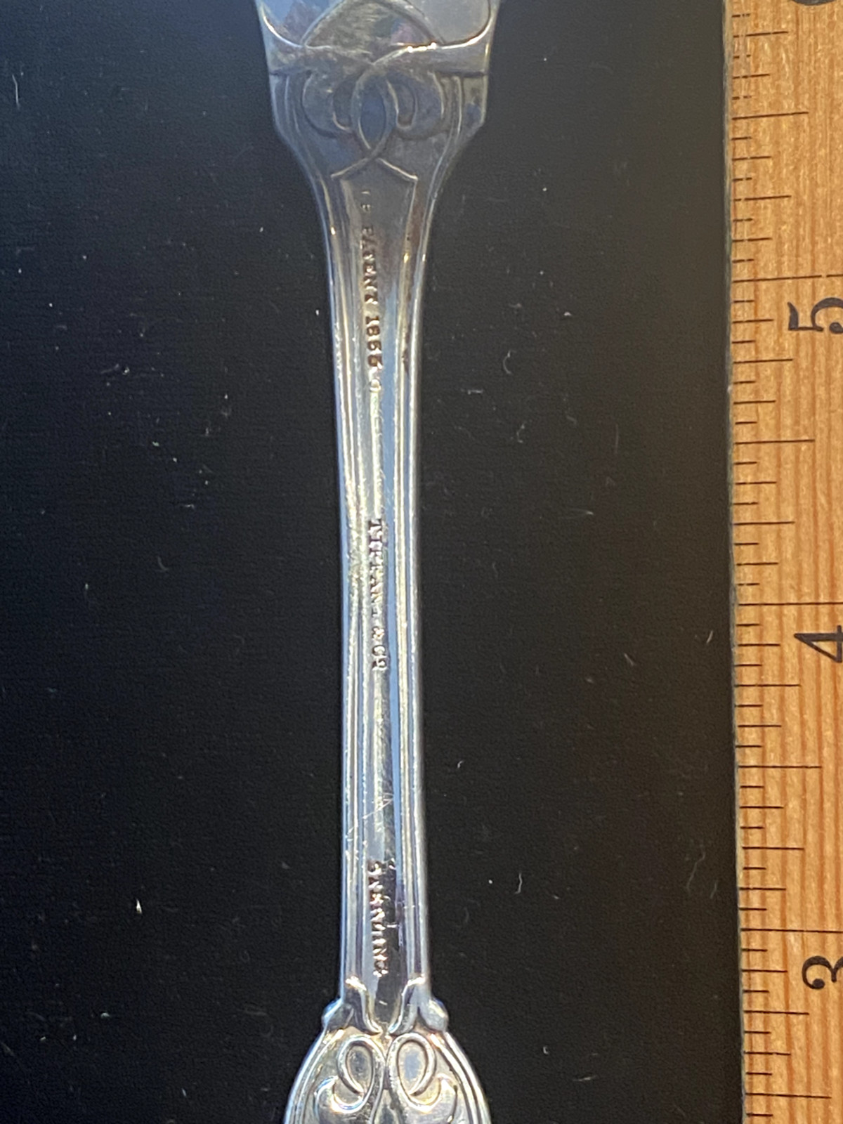 John Polhamus ORIENTAL STERLING SILVER CHEESE SCOOP. JP 1855 TIFFANY & CO