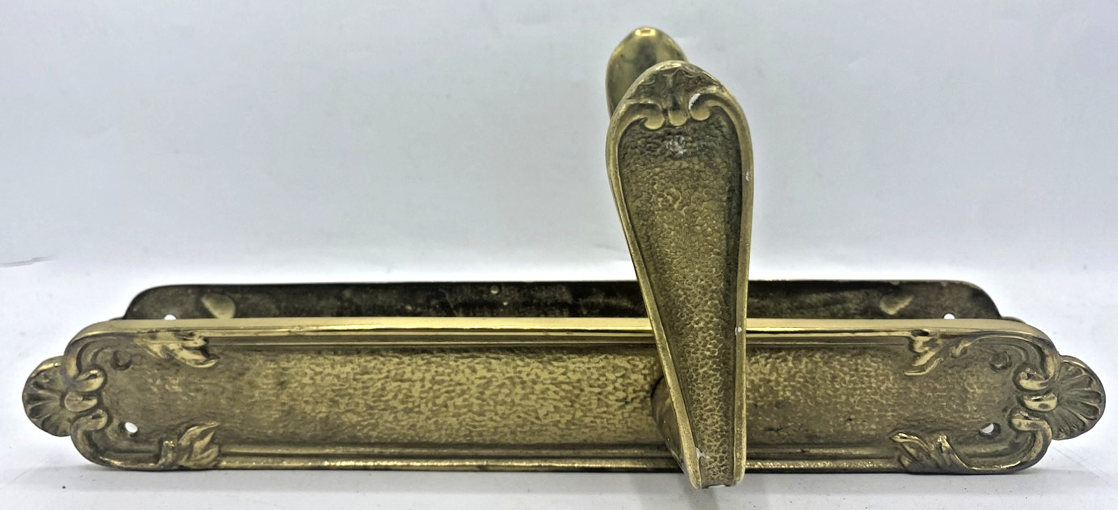 5 antique french door handles knobs sets Mid-1900’s brass castle