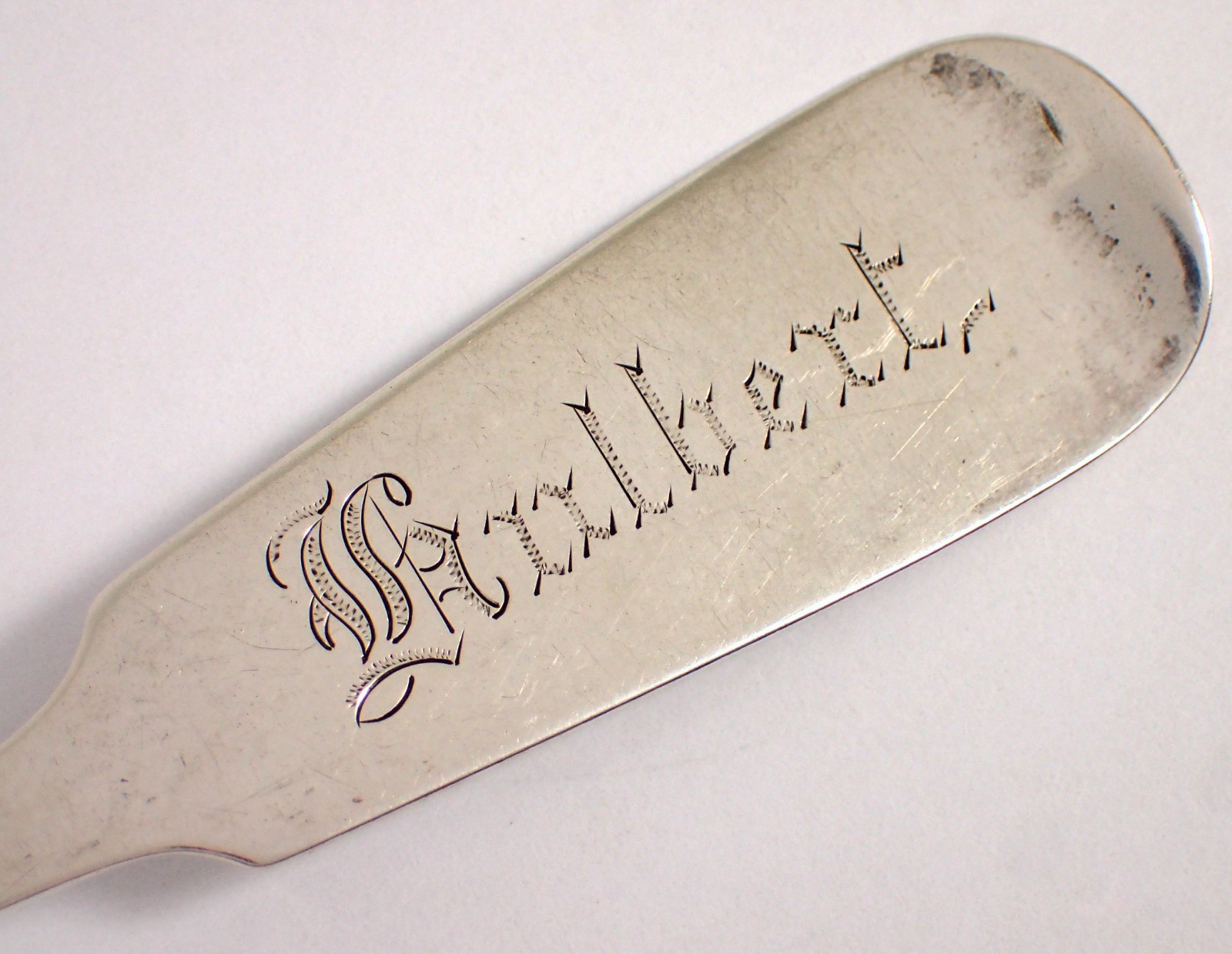 ESTATE Antique Signed American 18.9g Coin Silver Teaspoon 6 1/8″ Spoon Hulbert