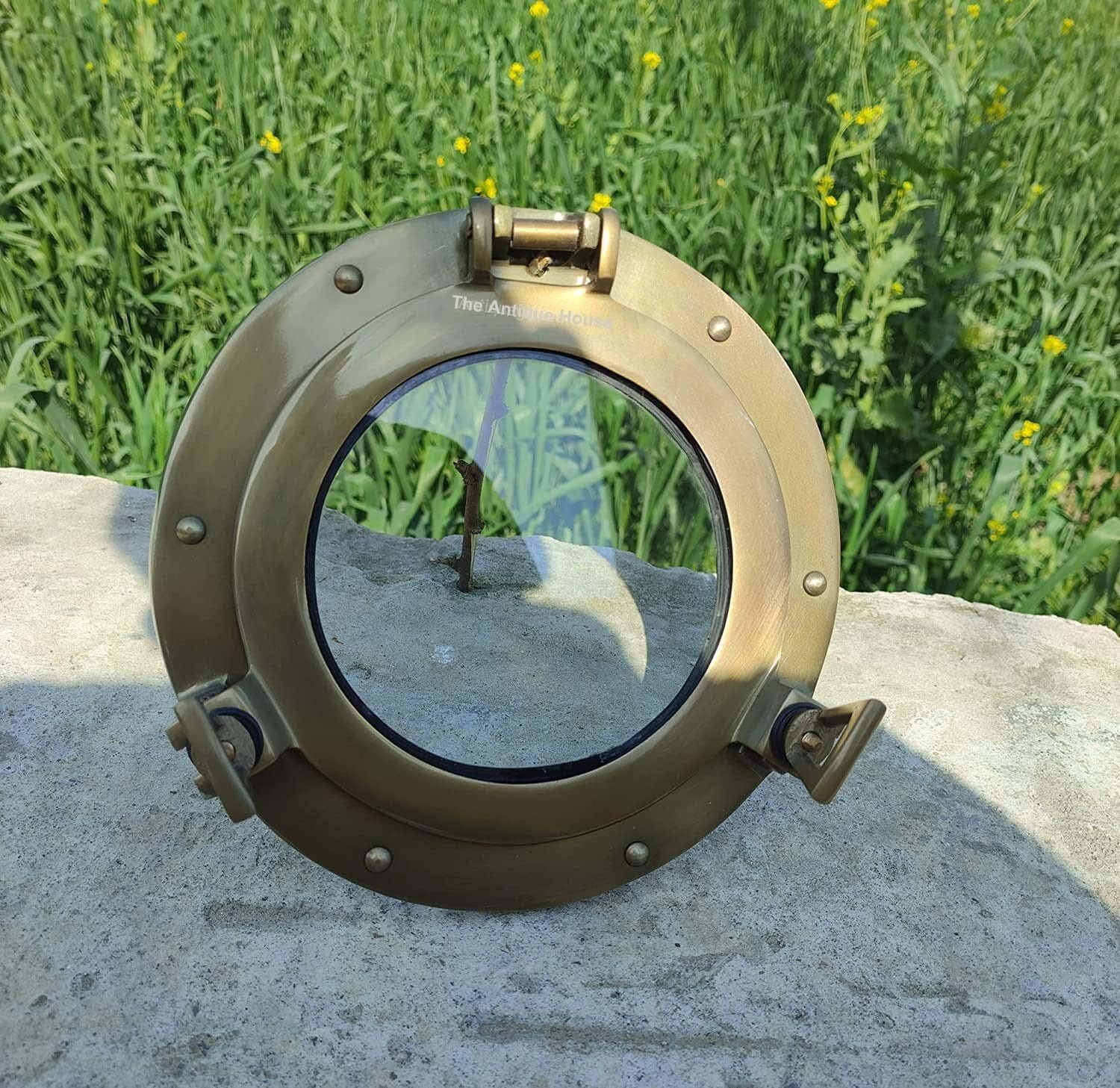 Antique Porthole 12Inches Round Clear Glass Nautical Window Decor