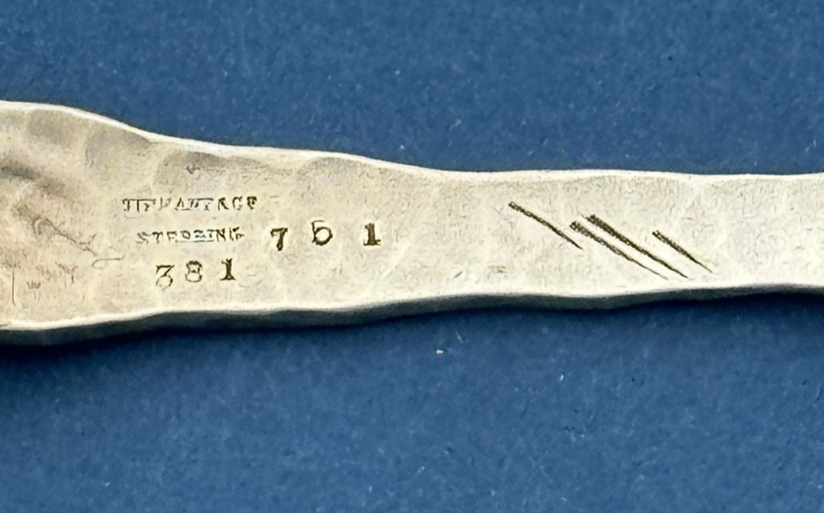 TIFFANY AESTHETIC Hammered Sterling Spoon APPLIED BUTTERFLY